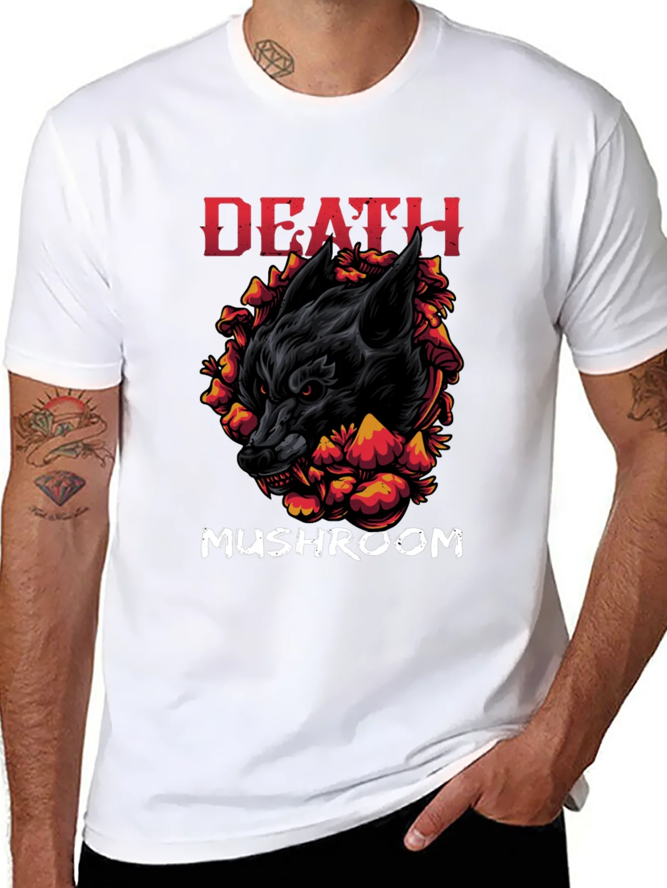 Camiseta Negra: Lobo Setas y la Muerte