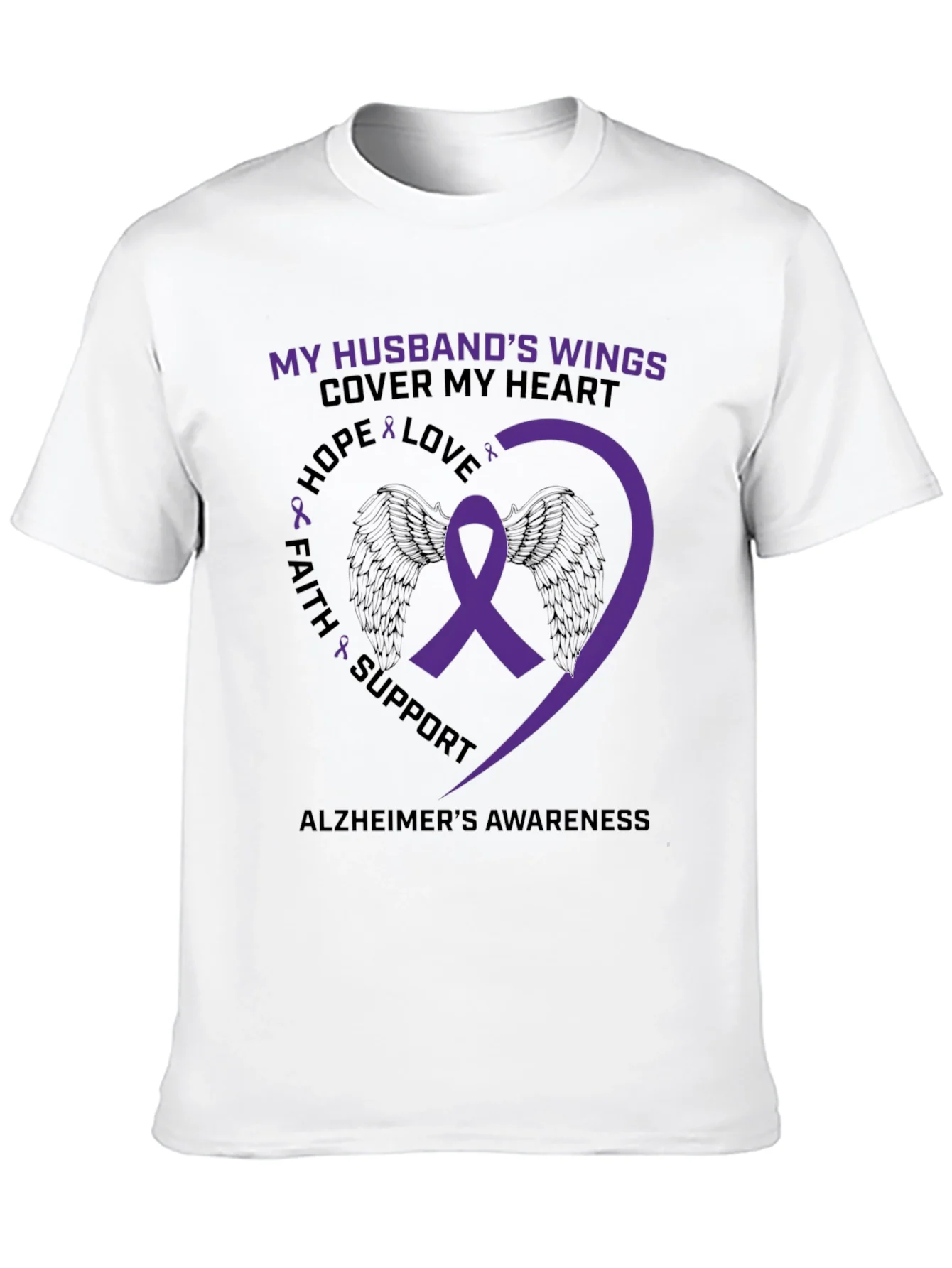 Rebbecca Alzheimers Awareness Husband Wings T-Shirt