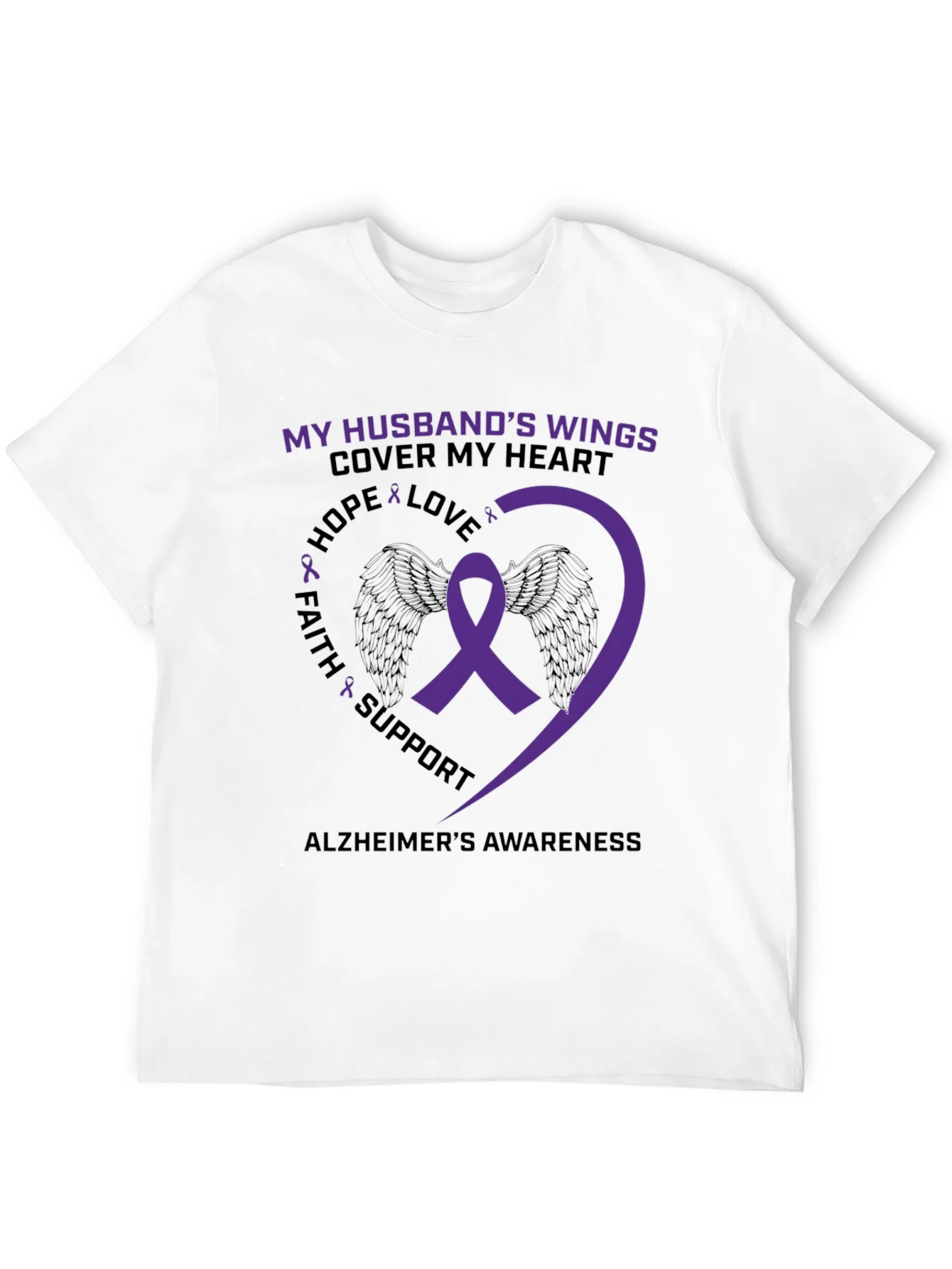Rebbecca Alzheimers Awareness Husband Wings T-Shirt