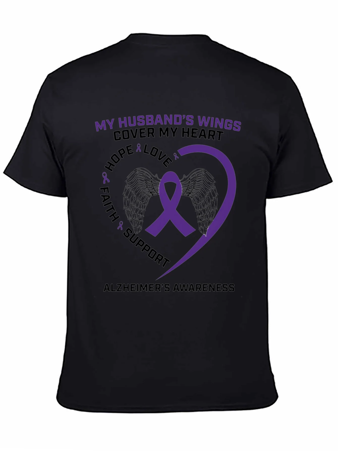 Rebbecca Alzheimers Awareness Husband Wings T-Shirt