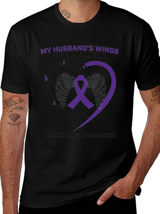 Rebbecca Alzheimers Awareness Husband Wings T-Shirt
