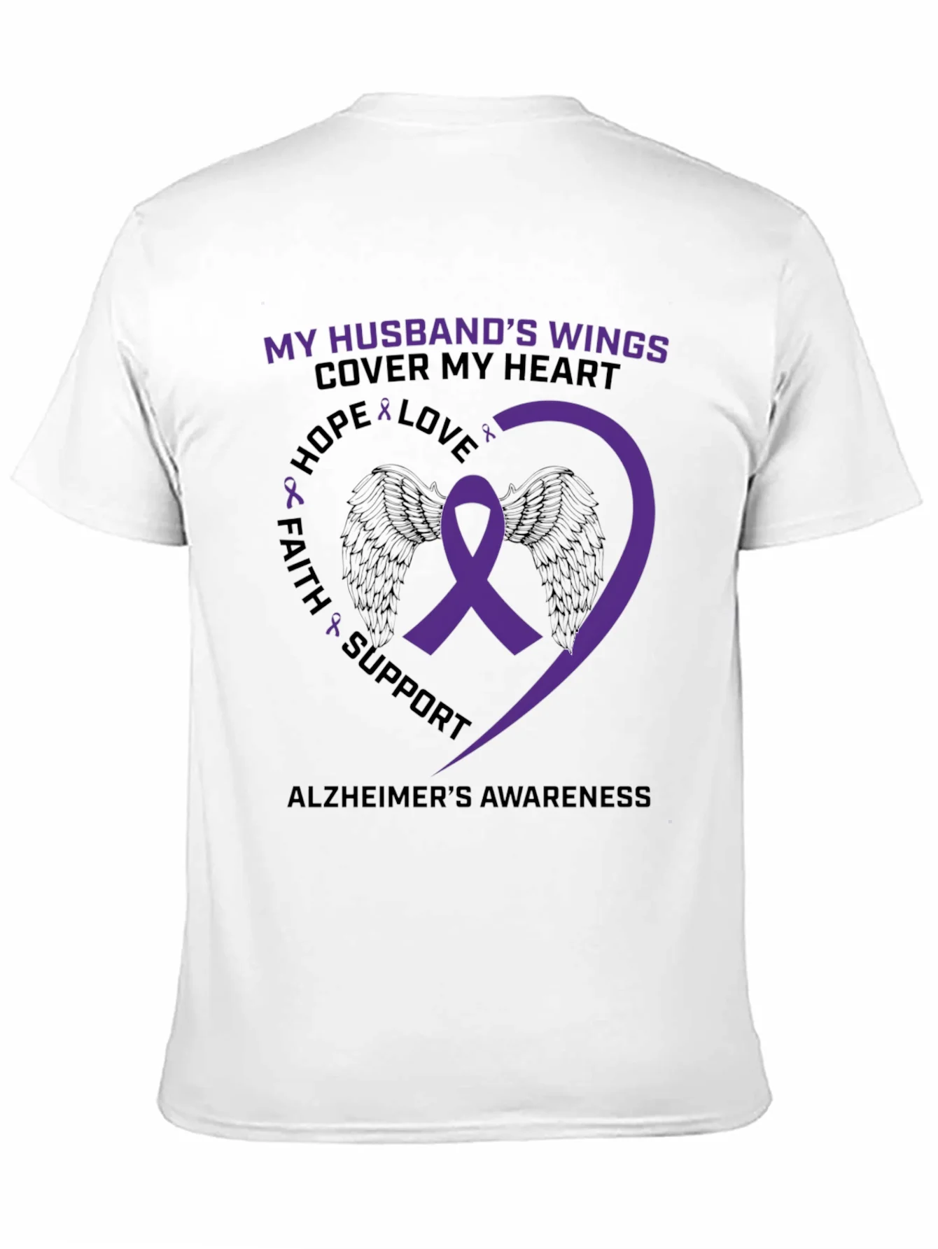 Rebbecca Alzheimers Awareness Husband Wings T-Shirt