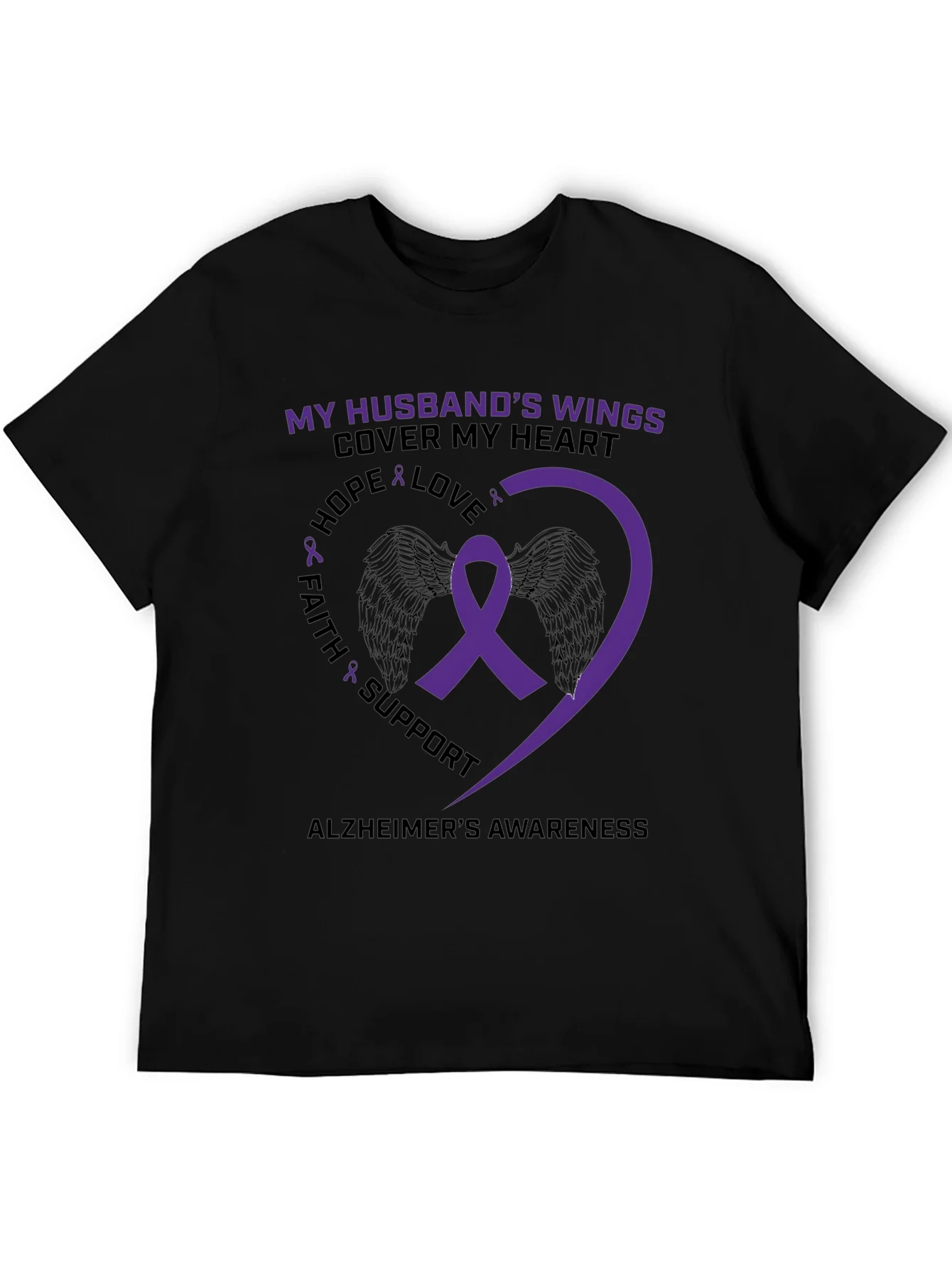 Rebbecca Alzheimers Awareness Husband Wings T-Shirt