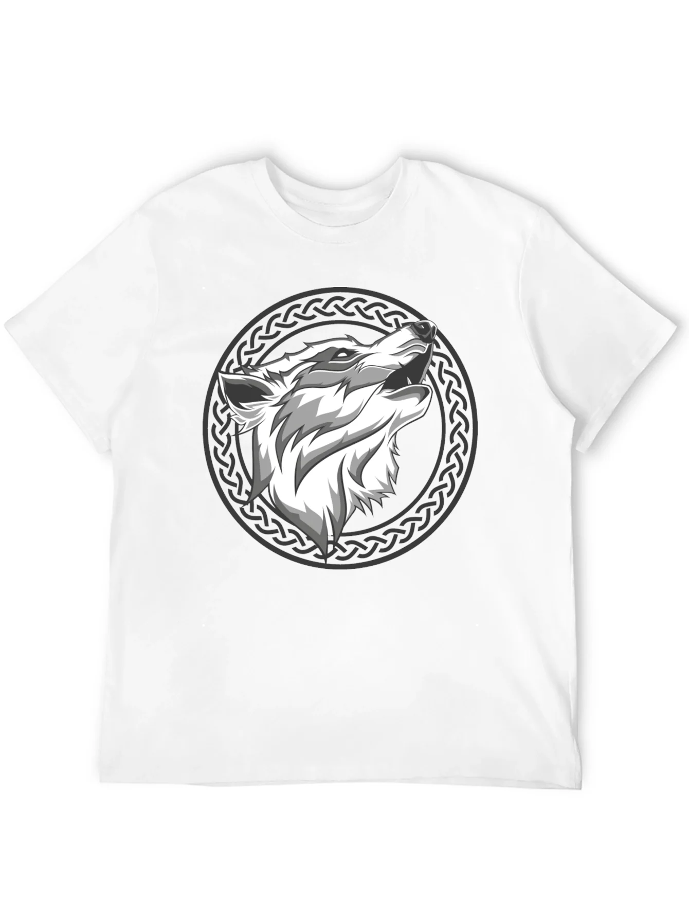 Camiseta Hombre Negra Lobo Celta