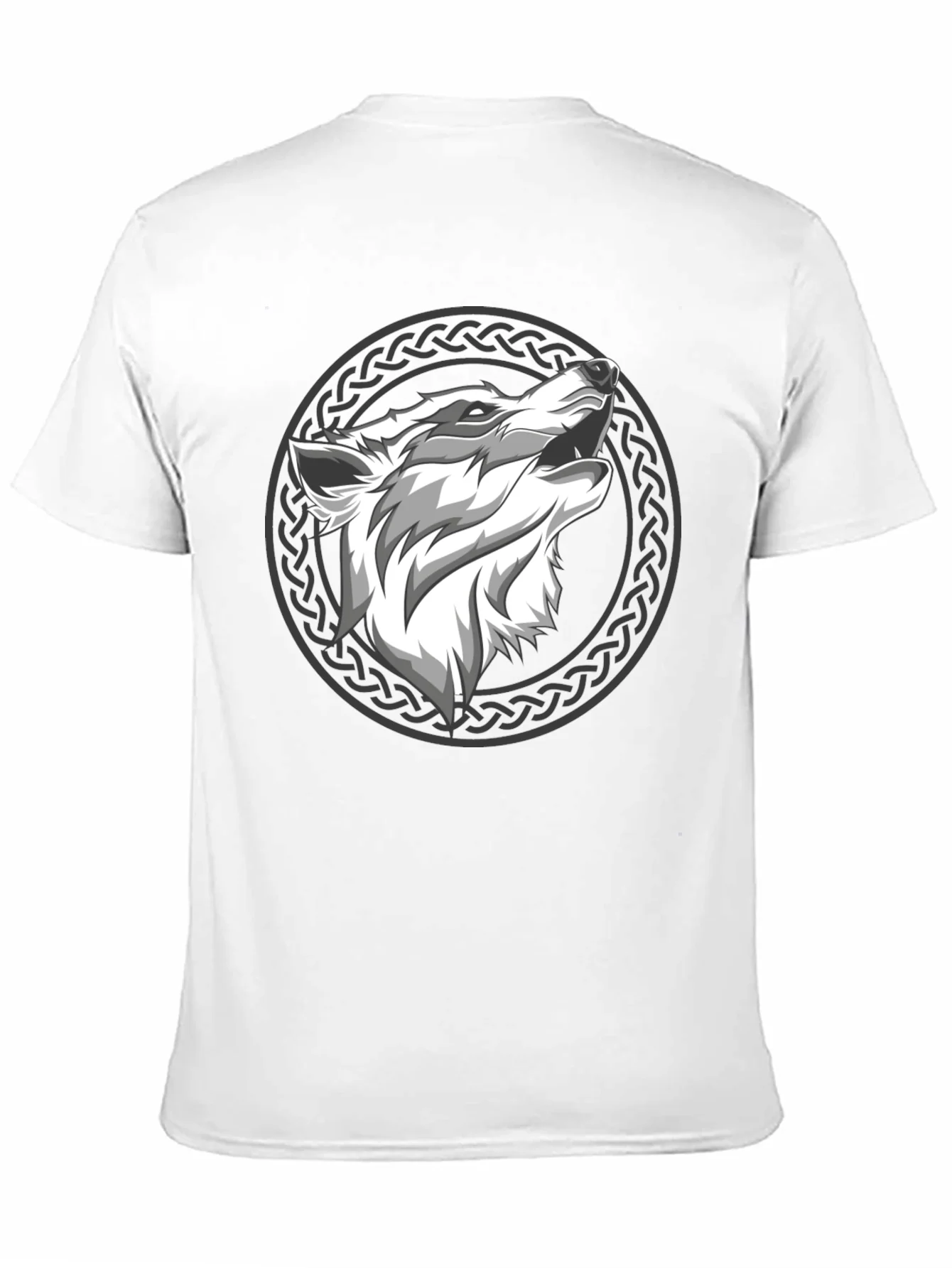 Camiseta Hombre Negra Lobo Celta