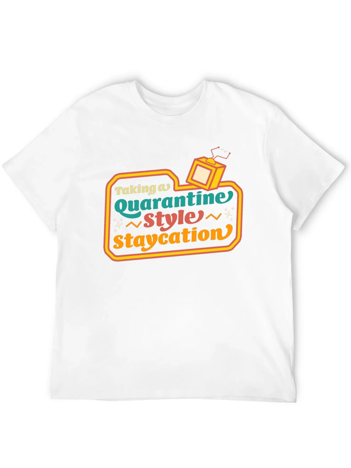 Camiseta Staycation Estilo Retro para Cuarentena
