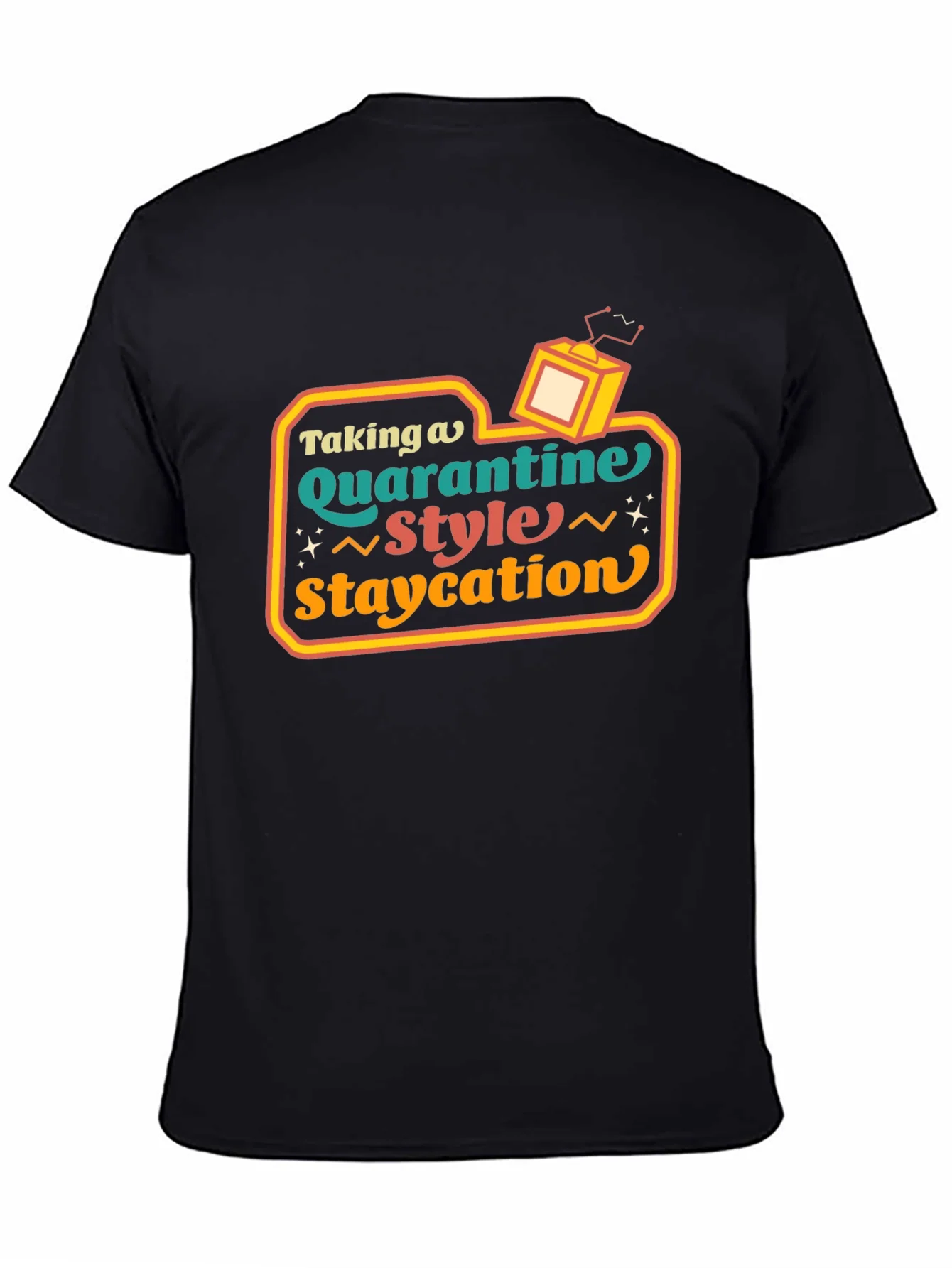 Camiseta Staycation Estilo Retro para Cuarentena