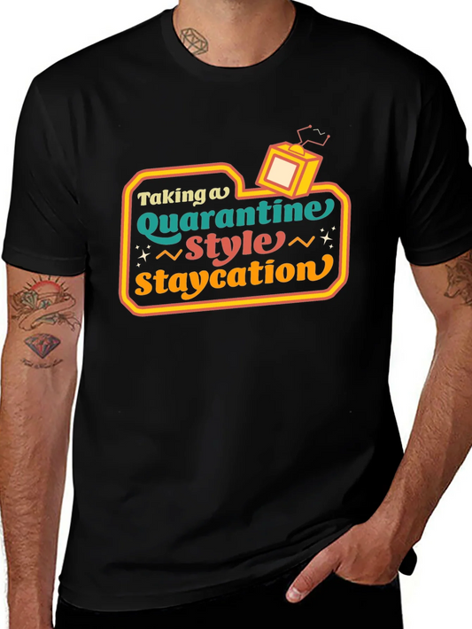 Camiseta Staycation Estilo Retro para Cuarentena