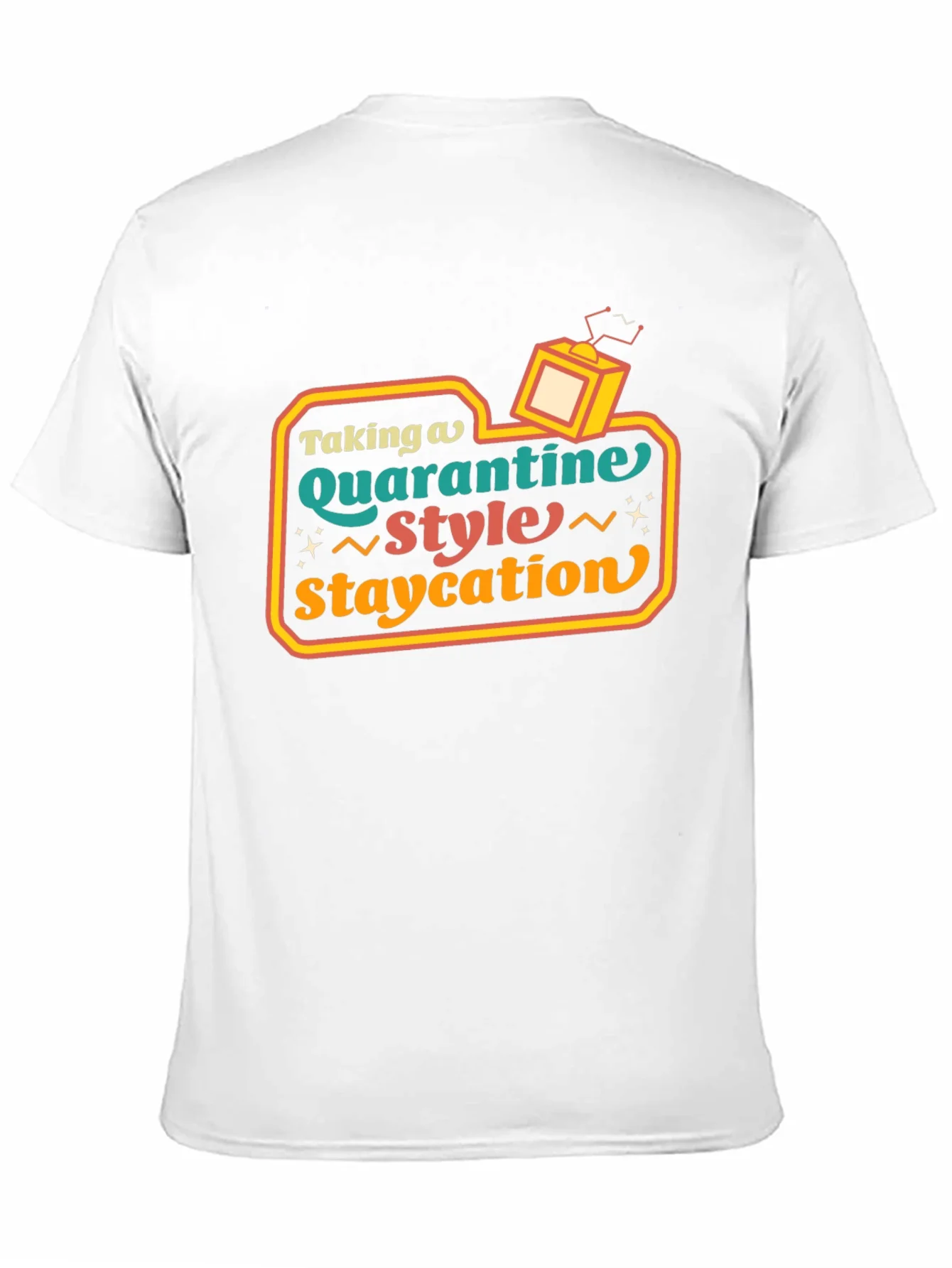 Camiseta Staycation Estilo Retro para Cuarentena