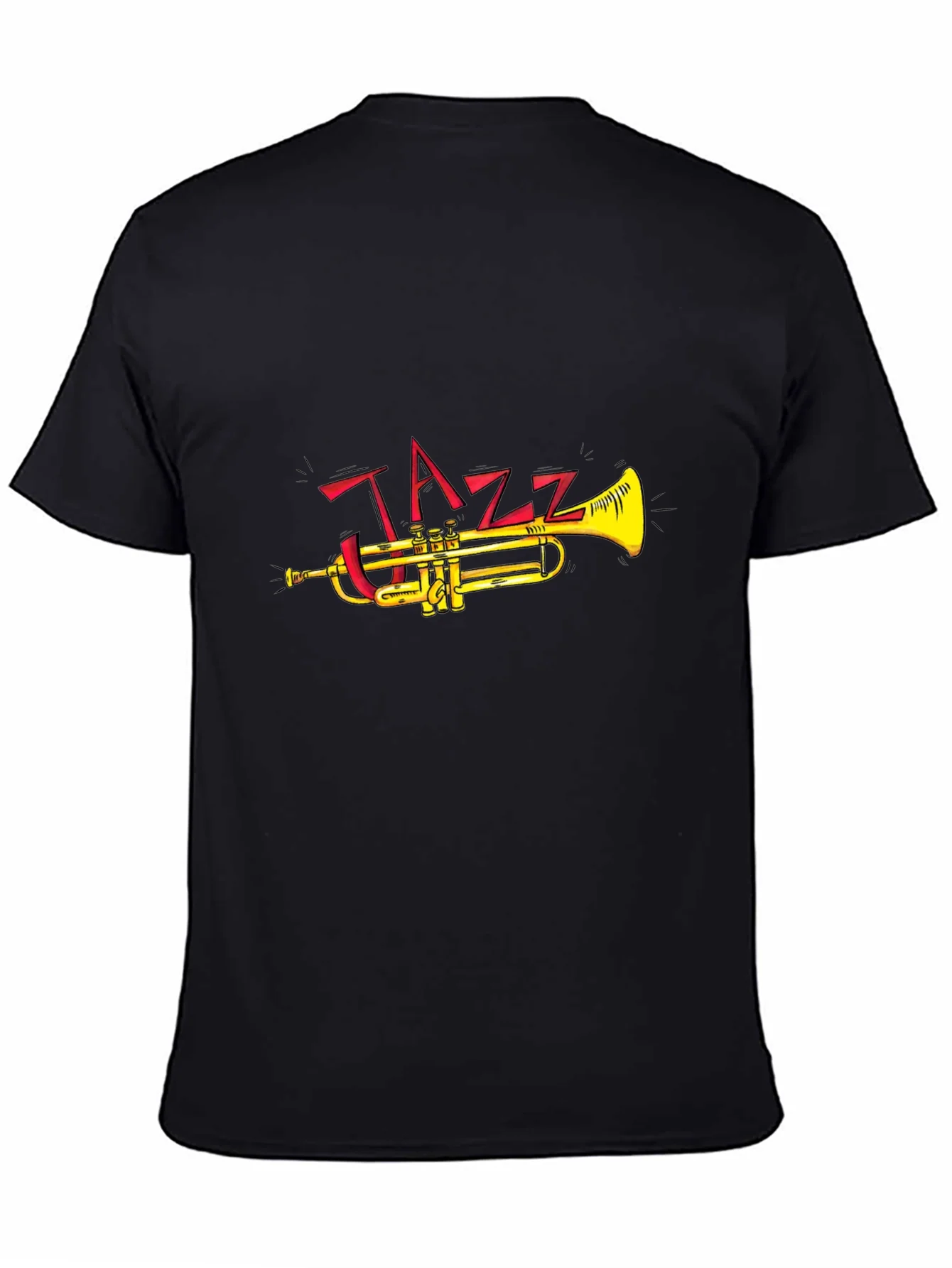 Camiseta Negra Dise?o Jazz Trompeta