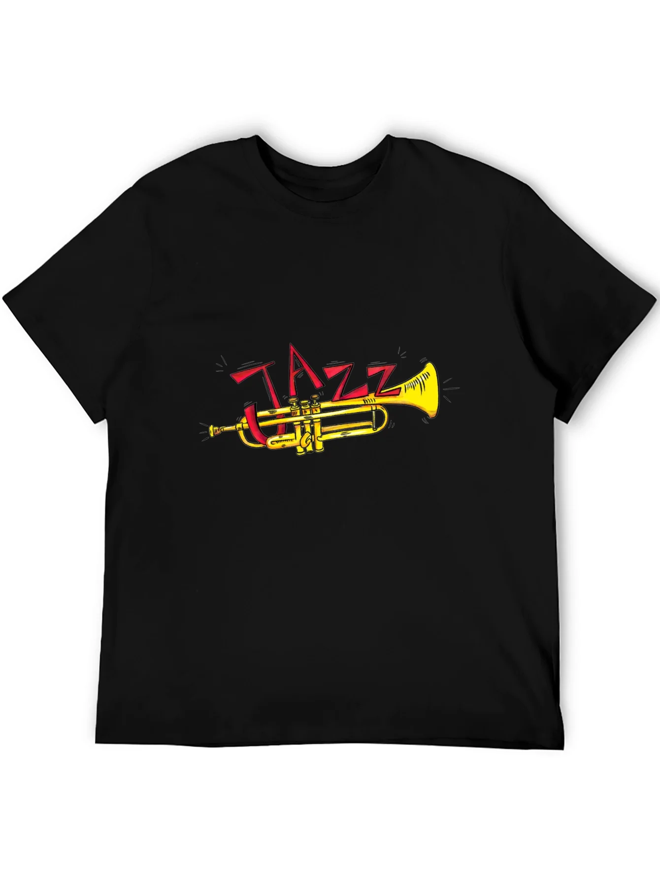 Camiseta Negra Dise?o Jazz Trompeta