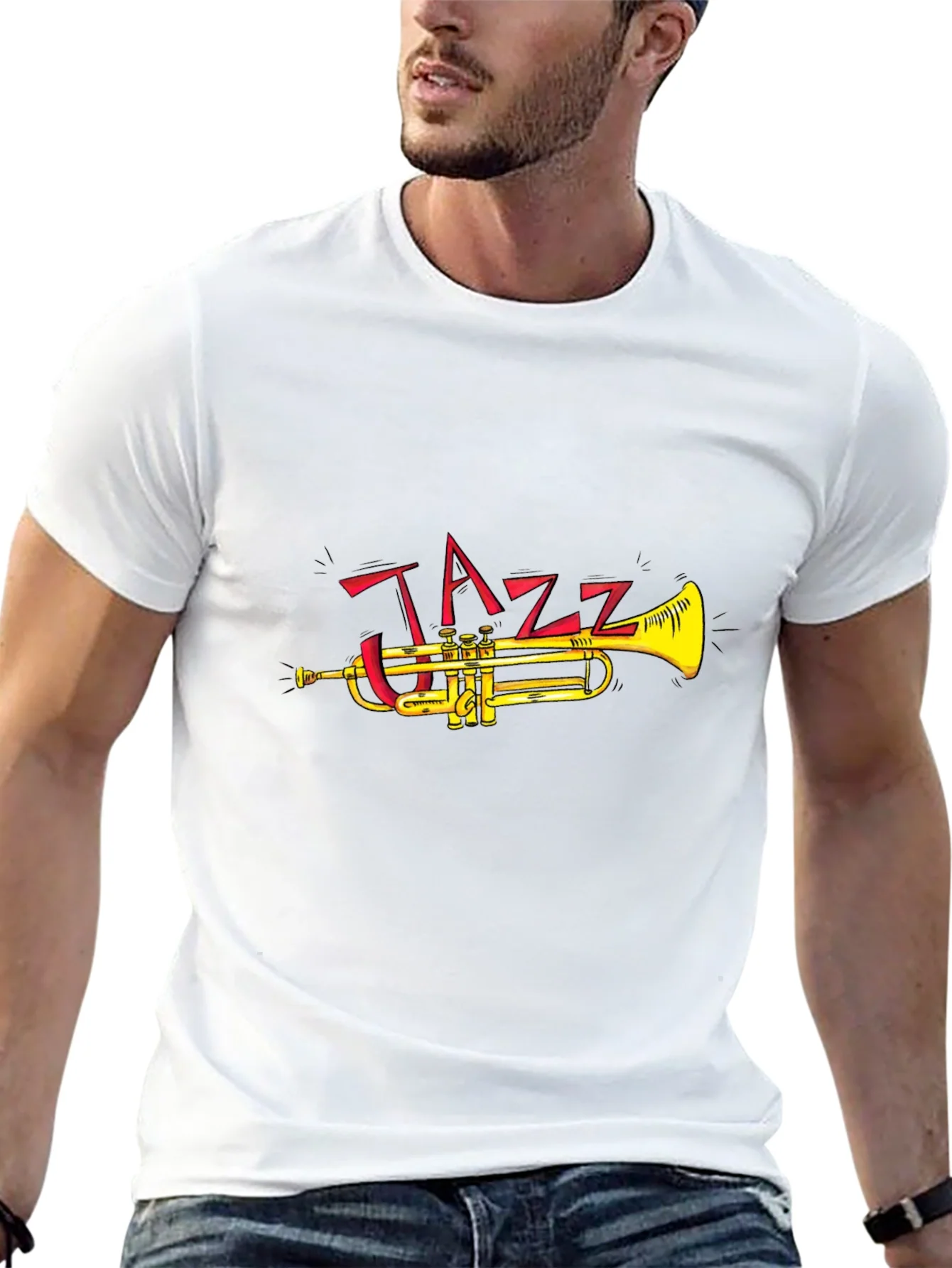 Camiseta Negra Dise?o Jazz Trompeta