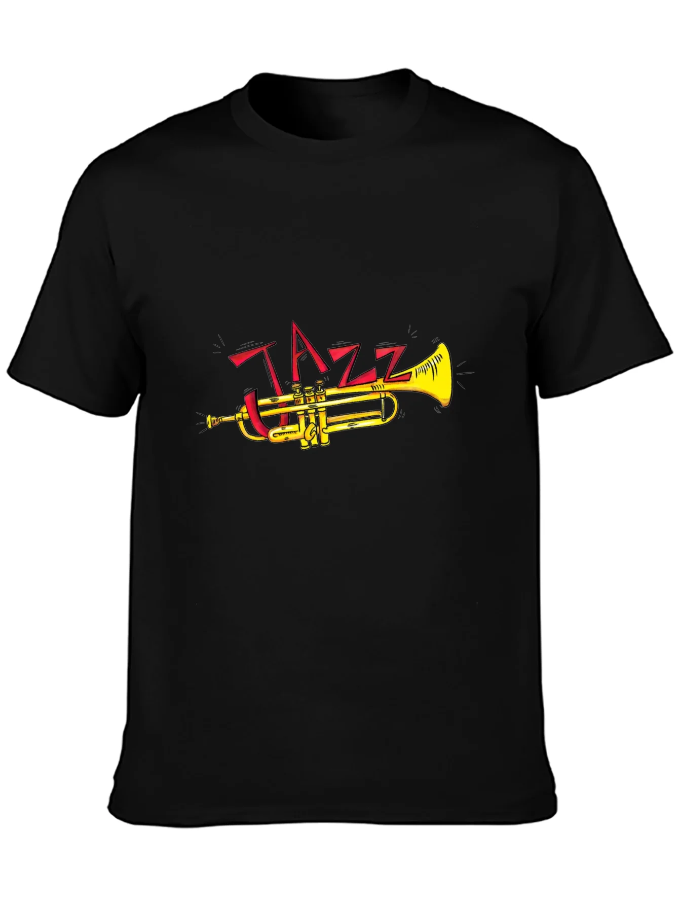 Camiseta Negra Dise?o Jazz Trompeta