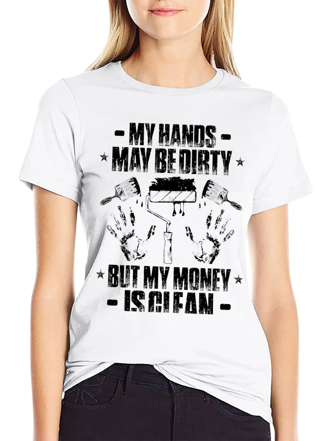 Rebbecca Dirty Hands Clean Money Painter T-Shirt