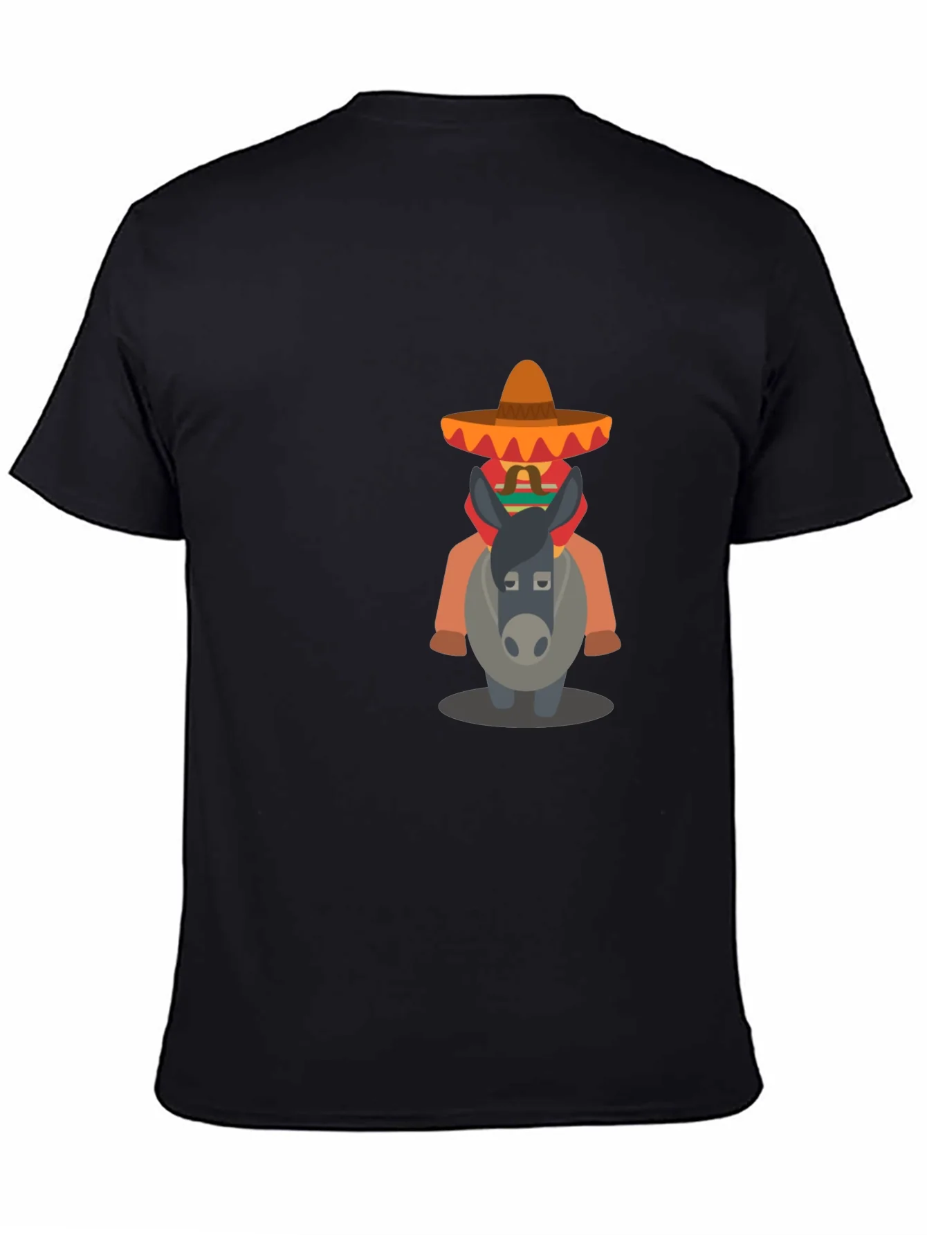 Camiseta Negra con Dise?o de Burrito Mexicano