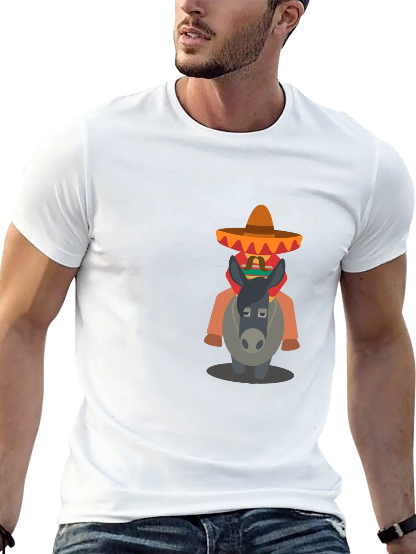 Camiseta Negra con Dise?o de Burrito Mexicano