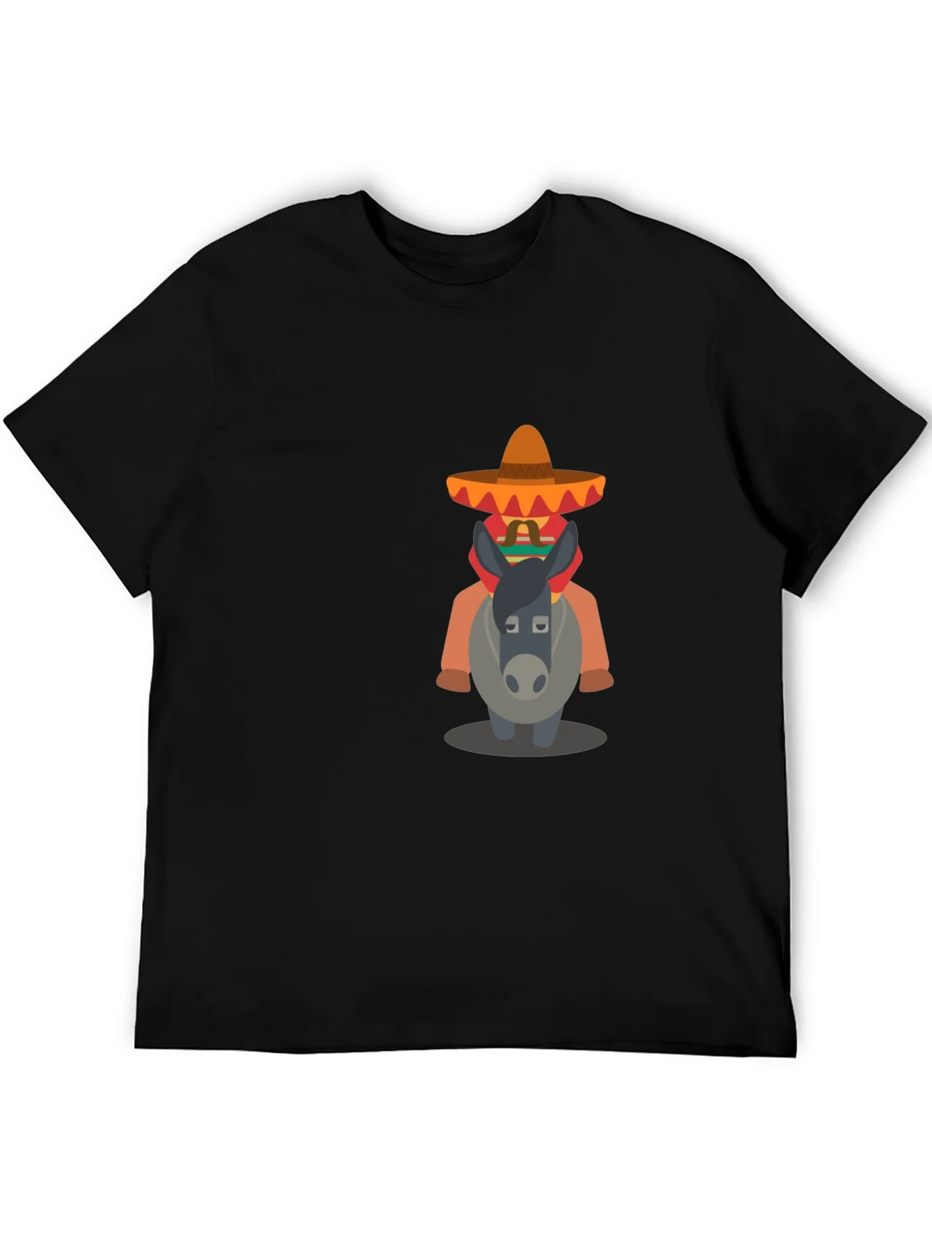 Camiseta Negra con Dise?o de Burrito Mexicano