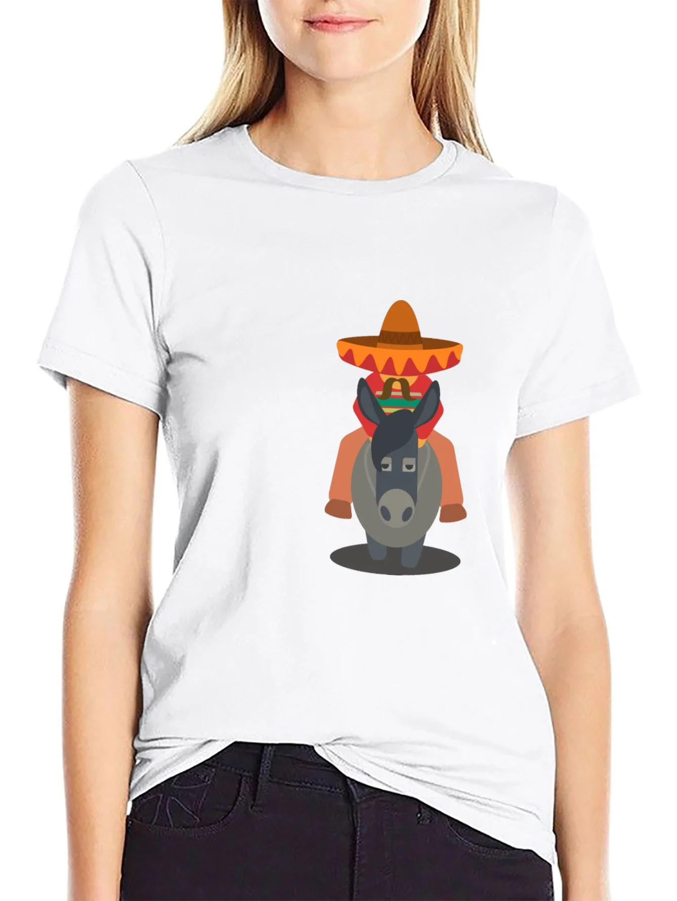 Camiseta Negra con Dise?o de Burrito Mexicano