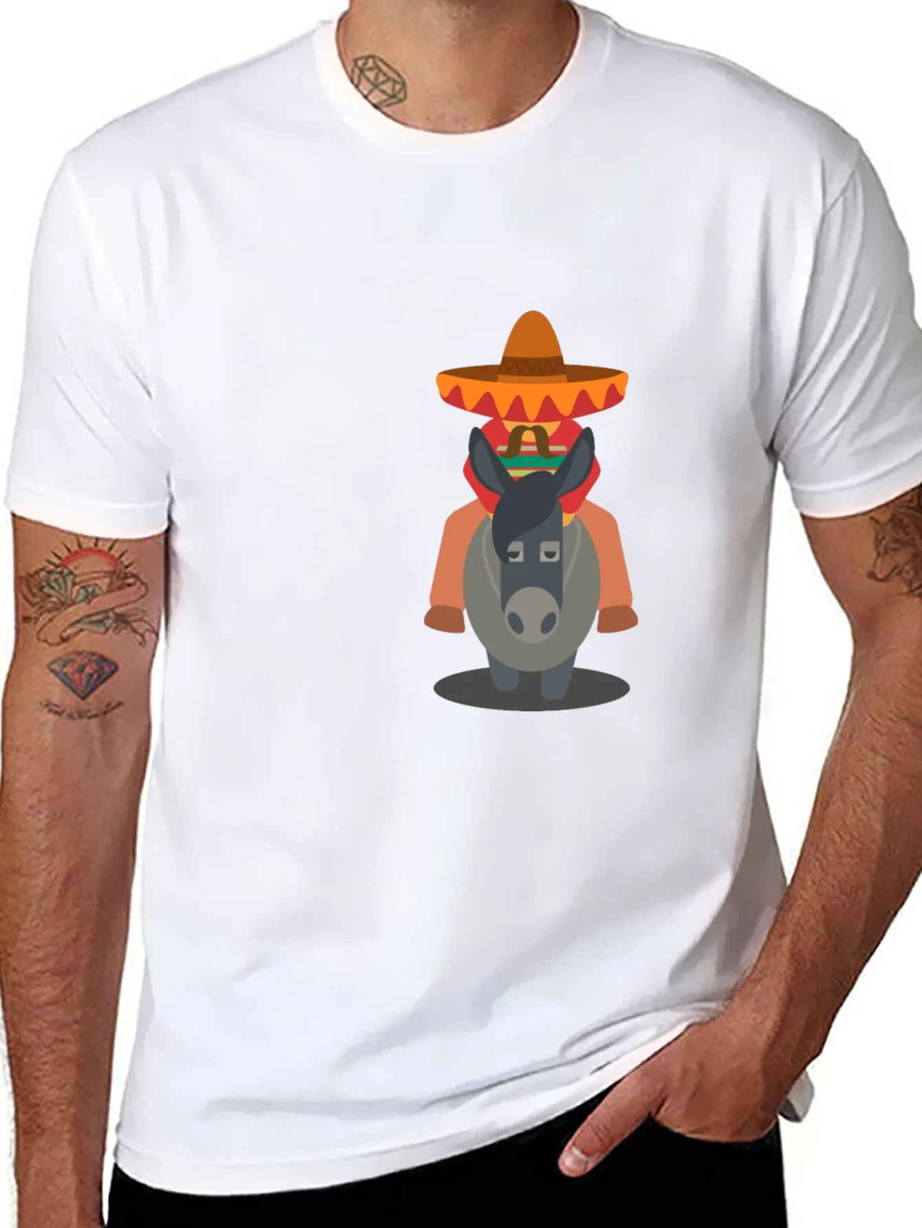 Camiseta Negra con Dise?o de Burrito Mexicano