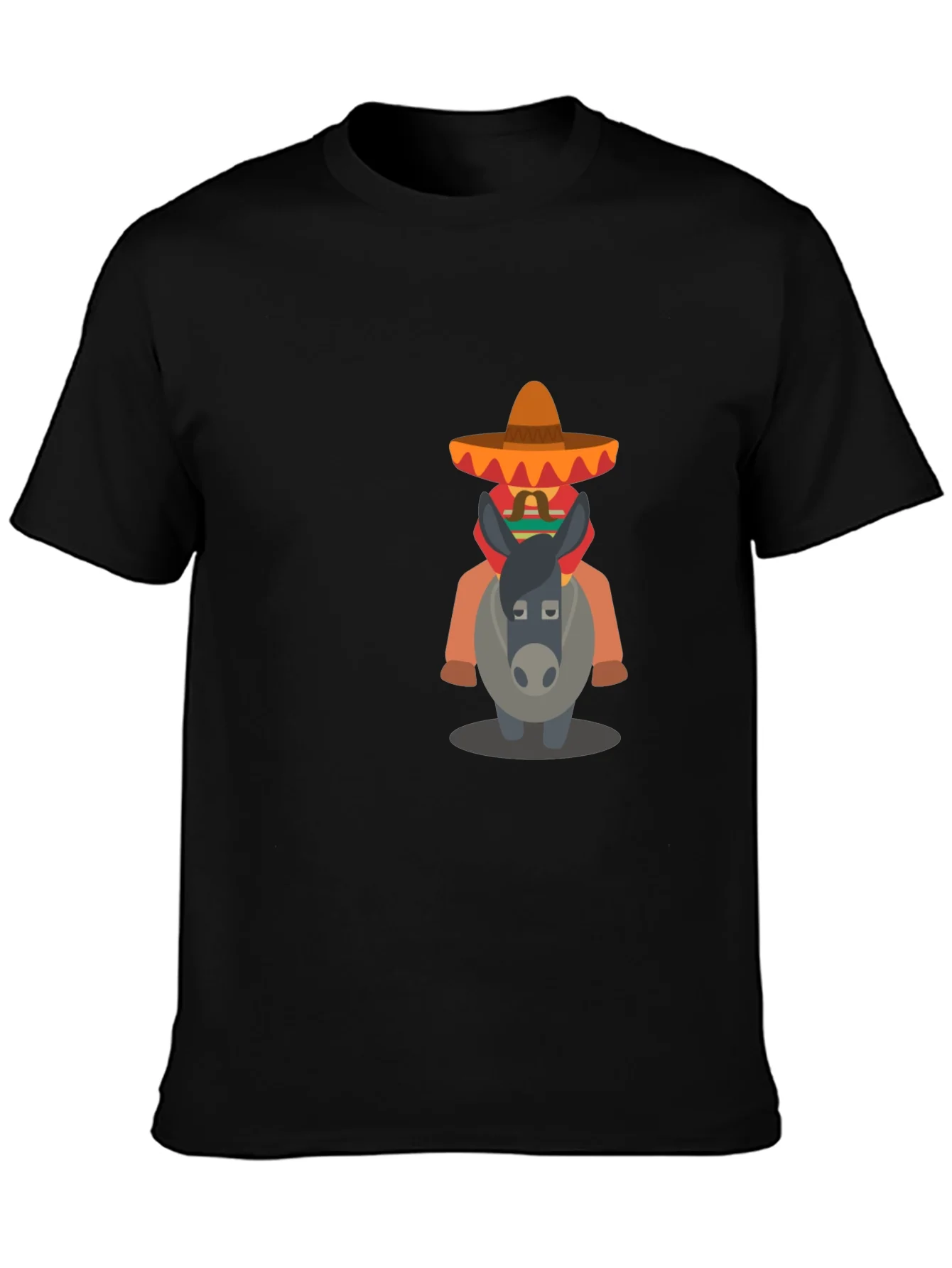 Camiseta Negra con Dise?o de Burrito Mexicano