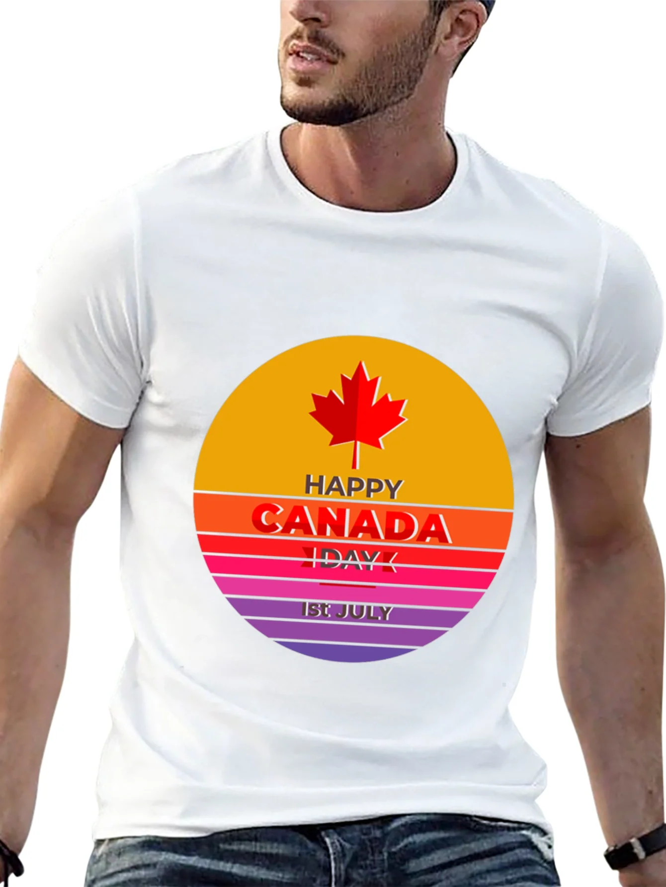 Camiseta Hombre Dise?o Canad¨¢ 1 de Julio