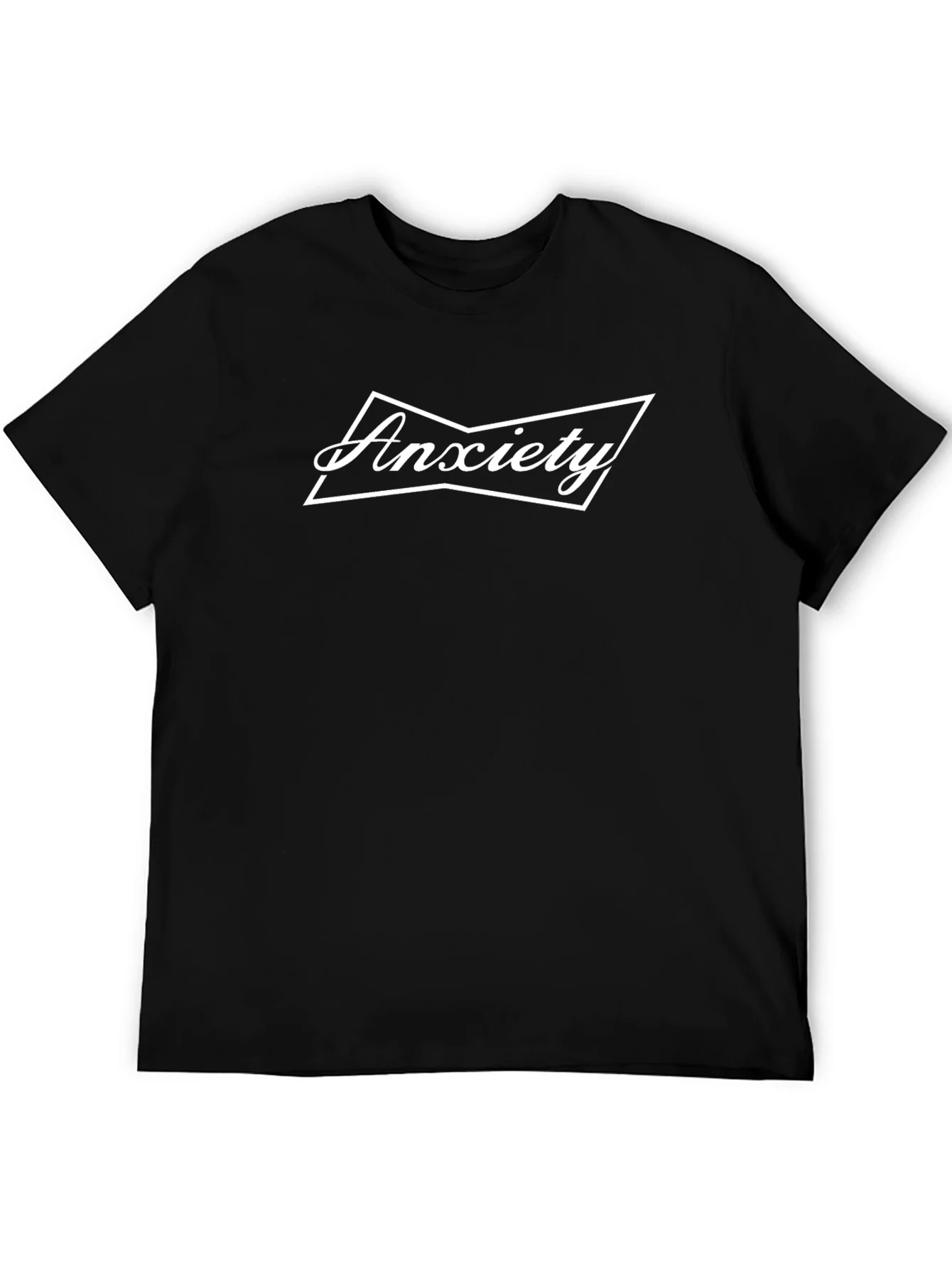 Rebbecca Anxiety Graphic T-Shirt - Black Crew Neck Tee