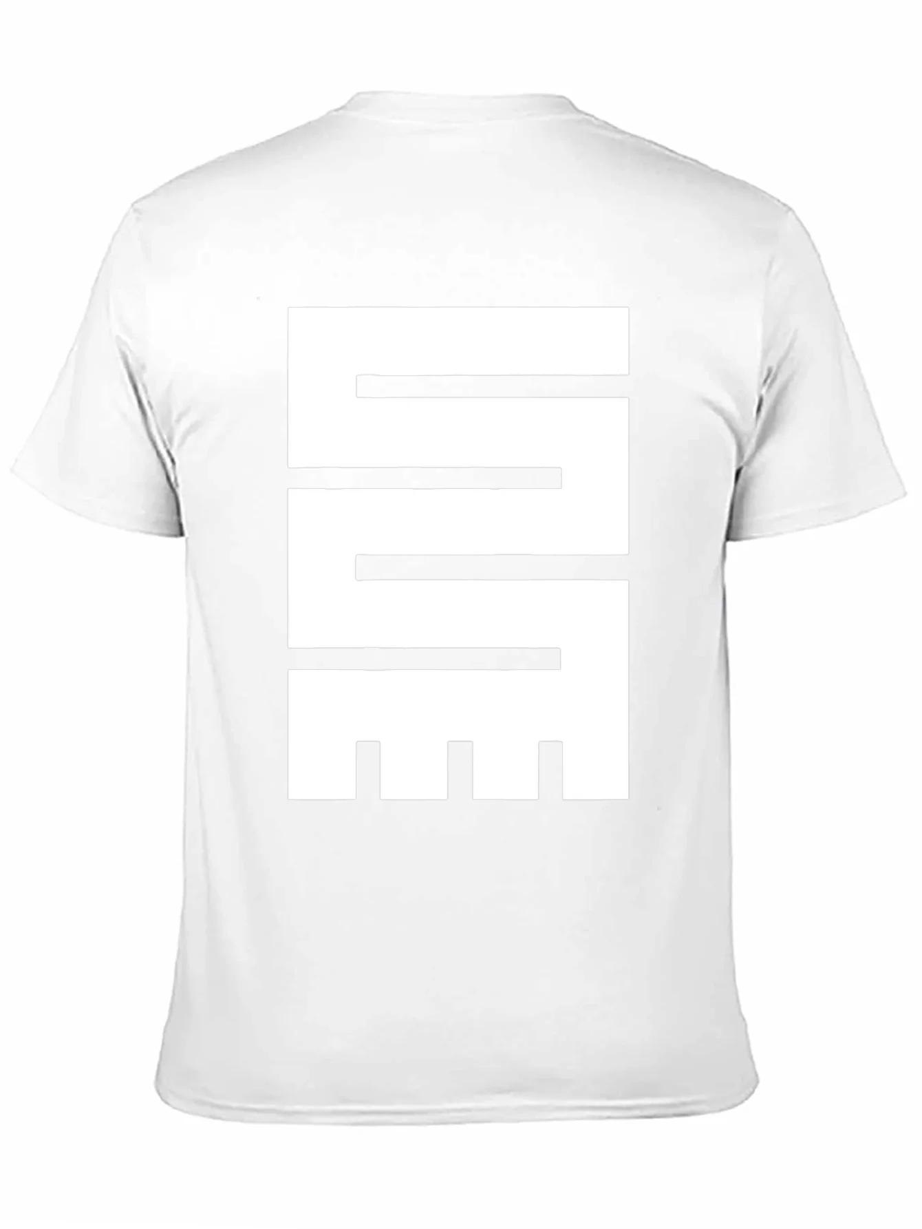 Camiseta Negra con Dise?o Gr¨¢fico Abstracto en Blanco