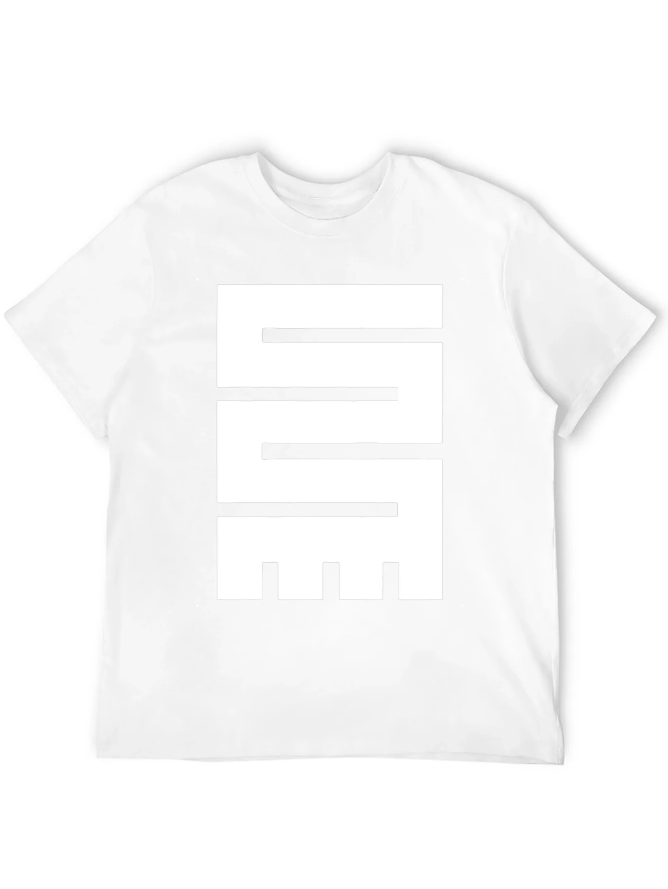 Camiseta Negra con Dise?o Gr¨¢fico Abstracto en Blanco