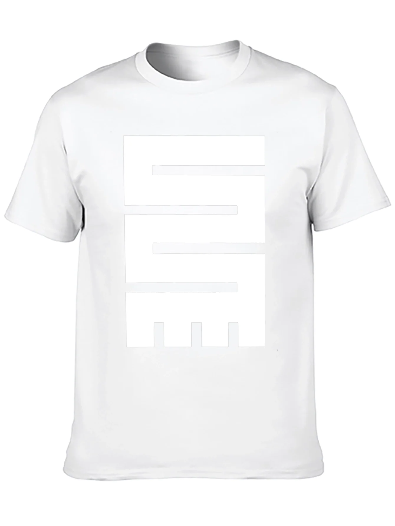 Camiseta Negra con Dise?o Gr¨¢fico Abstracto en Blanco