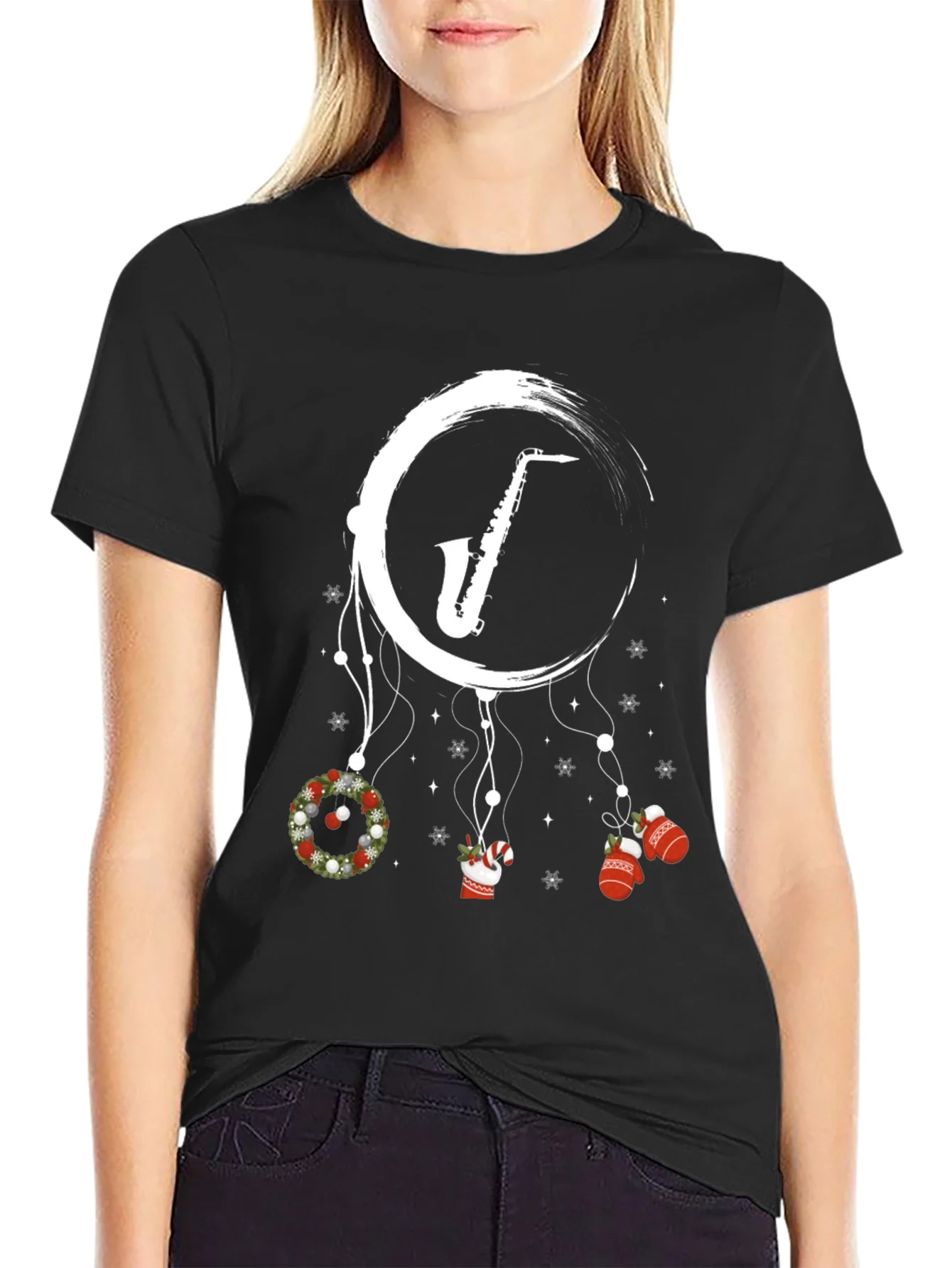 Rebbecca Saxophone Christmas T-Shirt