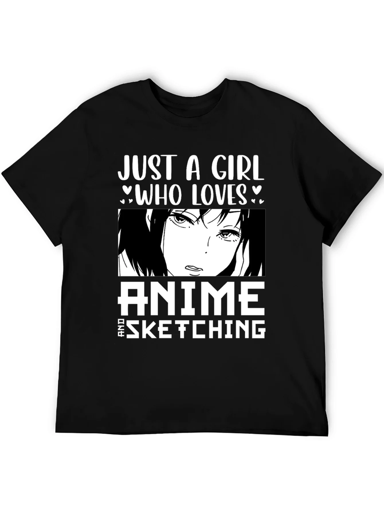 Camiseta Negra - Just a Girl Who Loves Anime