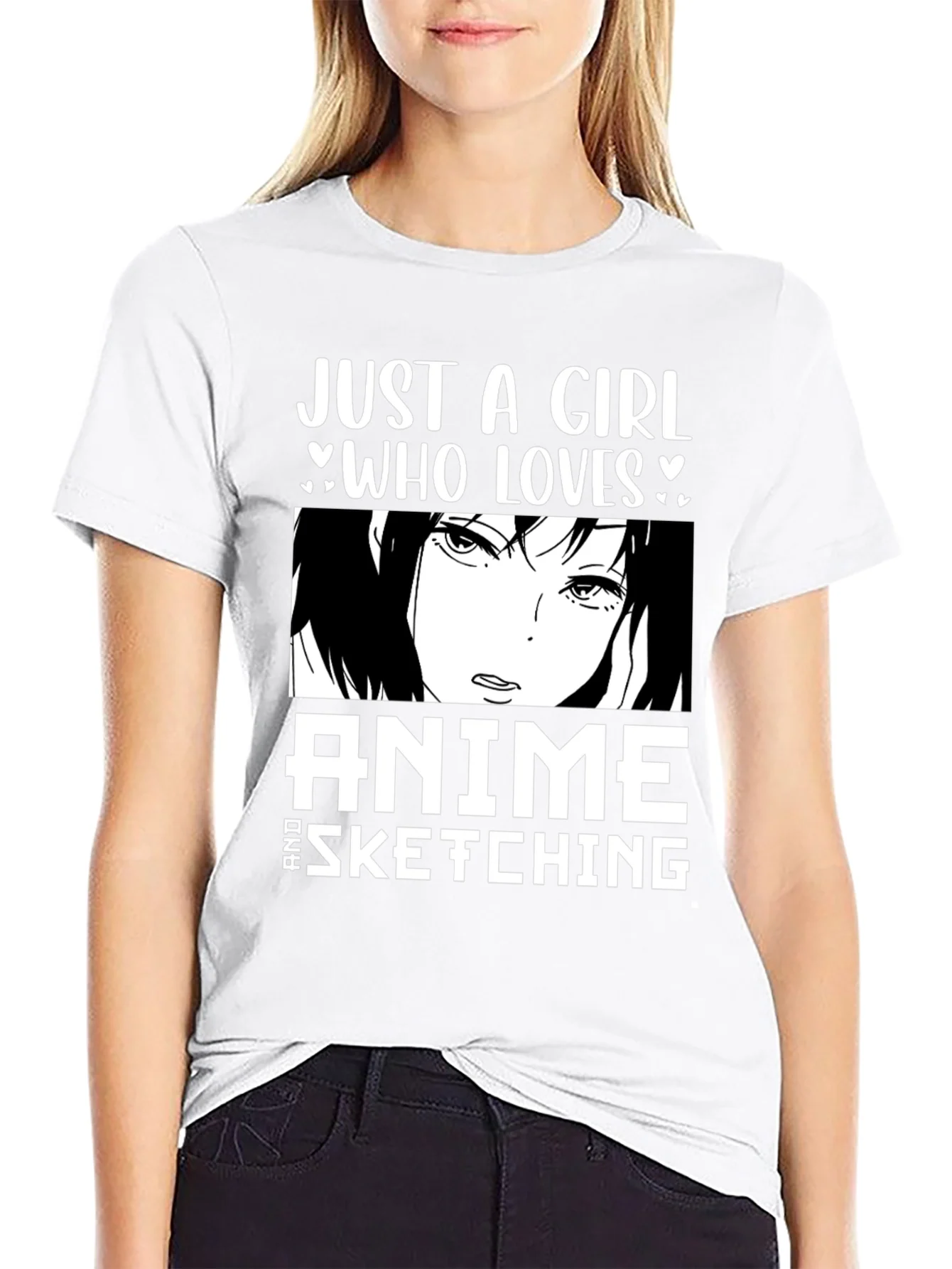 Camiseta Negra - Just a Girl Who Loves Anime