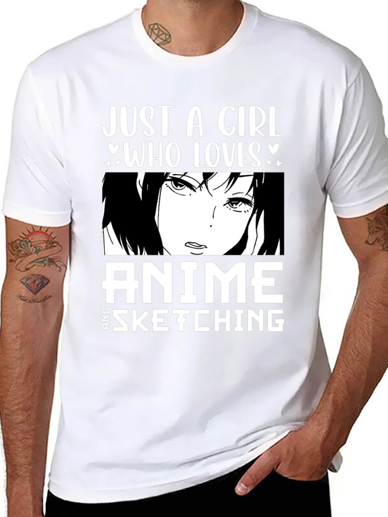 Camiseta Negra - Just a Girl Who Loves Anime