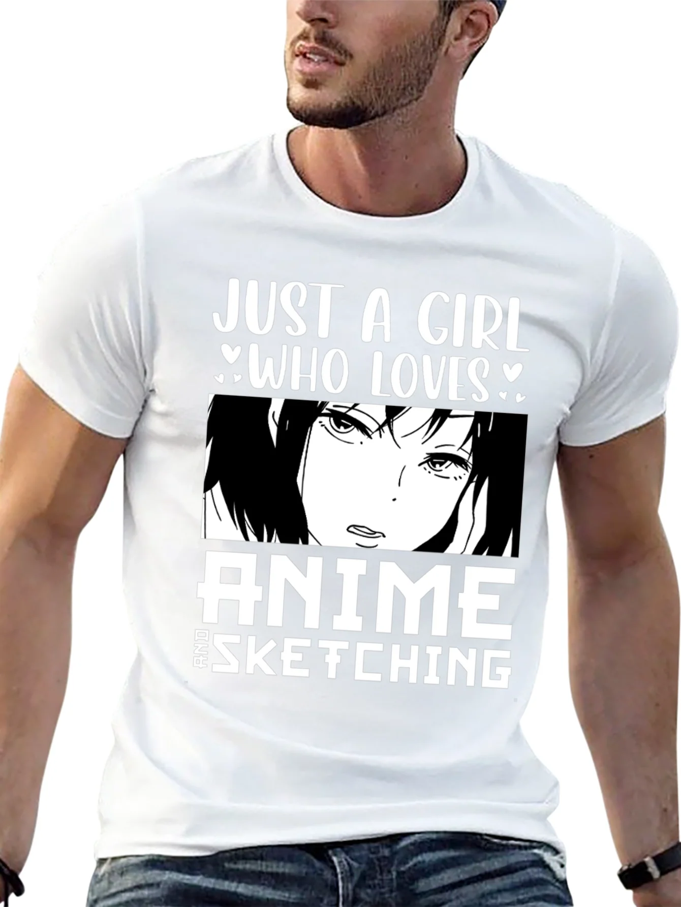 Camiseta Negra - Just a Girl Who Loves Anime