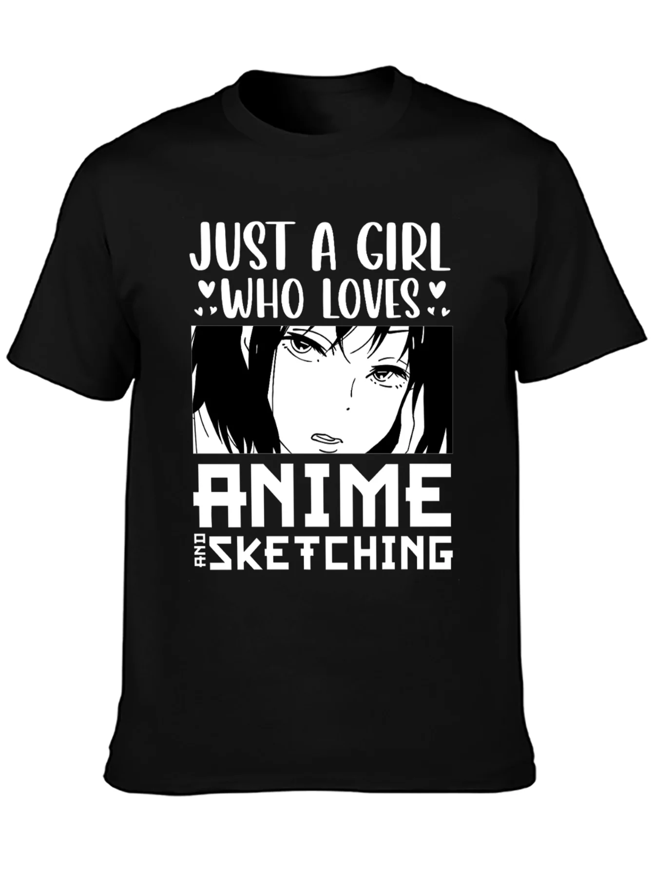 Camiseta Negra - Just a Girl Who Loves Anime