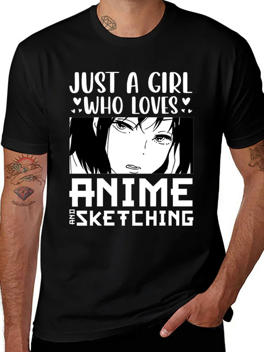 Camiseta Negra - Just a Girl Who Loves Anime