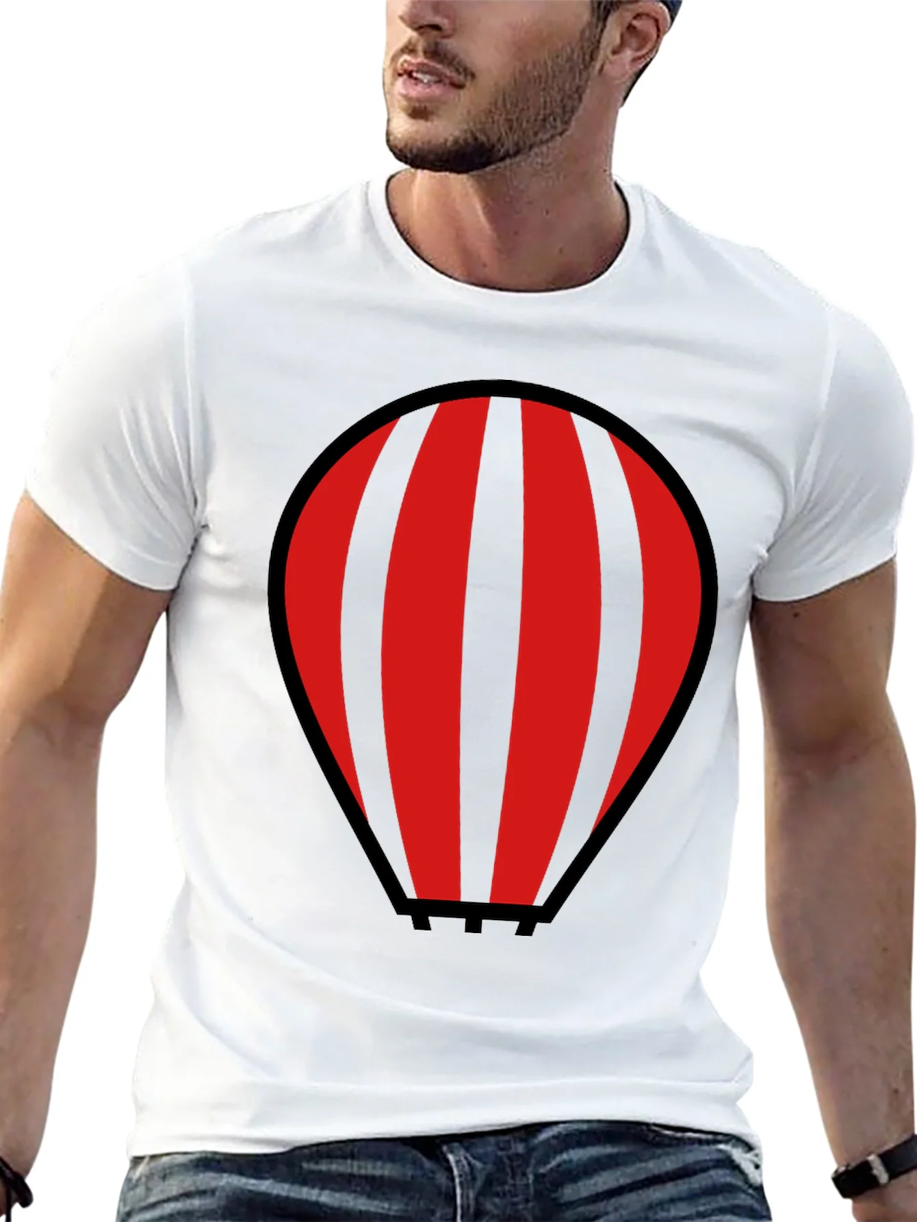 Rebbecca Striped Hot Air Balloon Graphic T-Shirt