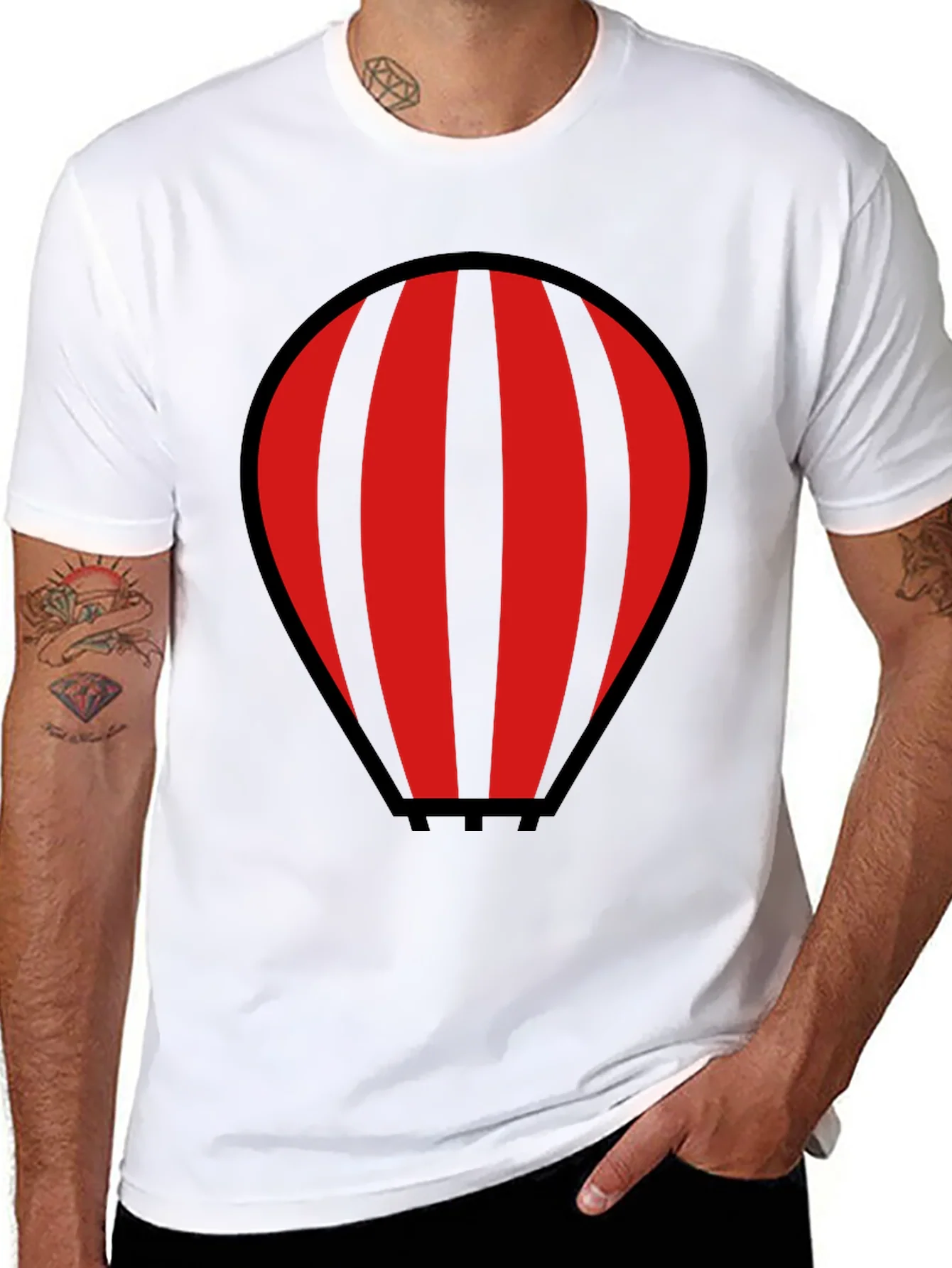 Rebbecca Striped Hot Air Balloon Graphic T-Shirt