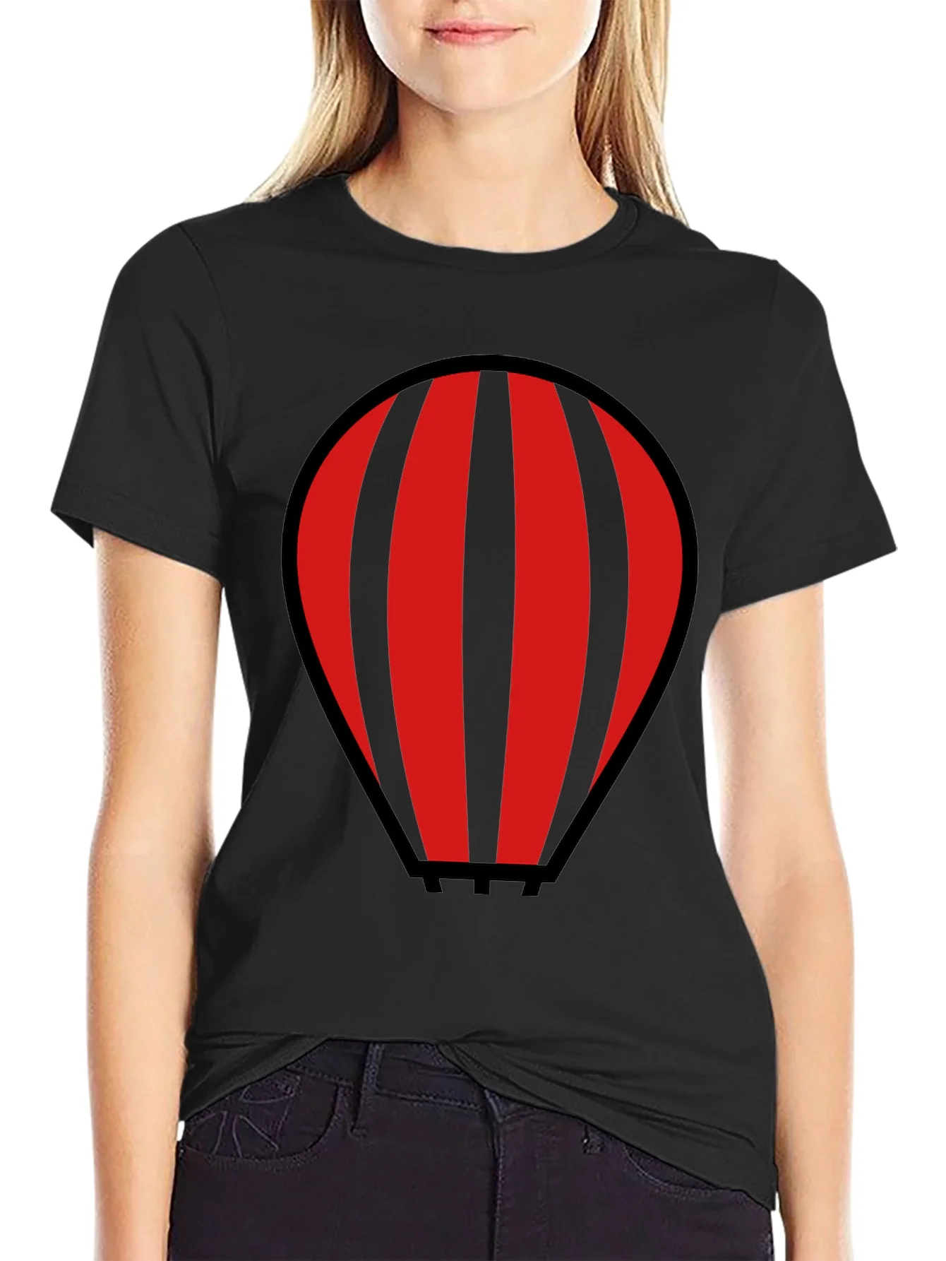 Rebbecca Striped Hot Air Balloon Graphic T-Shirt