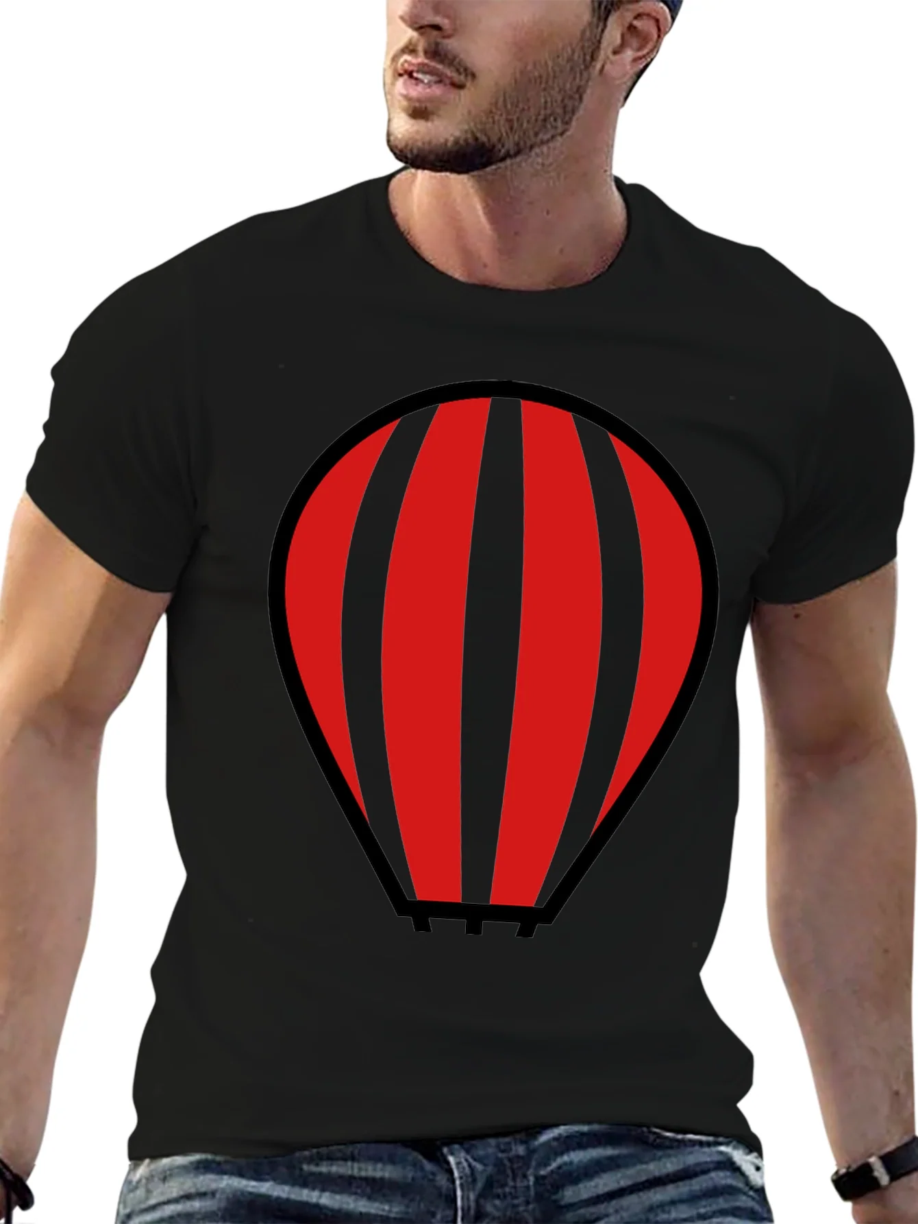 Rebbecca Striped Hot Air Balloon Graphic T-Shirt