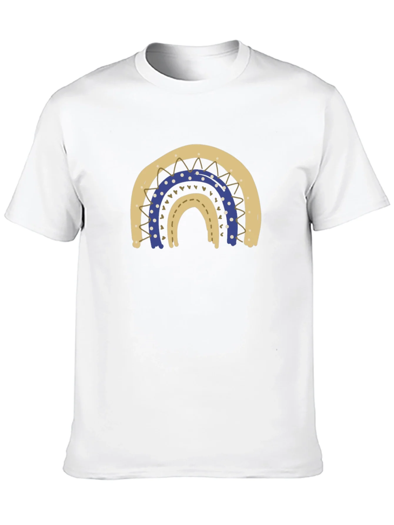Camiseta Negra con Arco Iris Estilizado