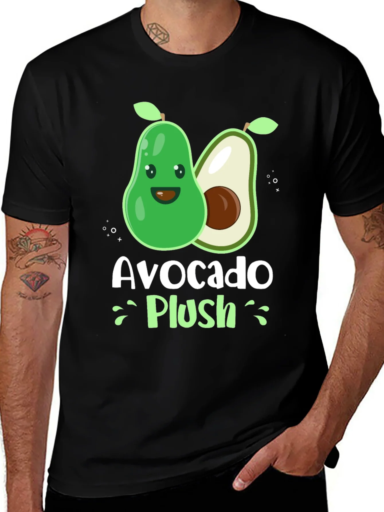 Rebbecca Avocado Plush Graphic T-Shirt - Black