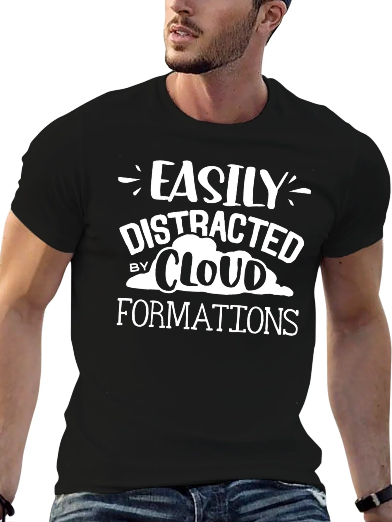Rebbecca Easily Distracted By Cloud Formations Graphic T-Shirt