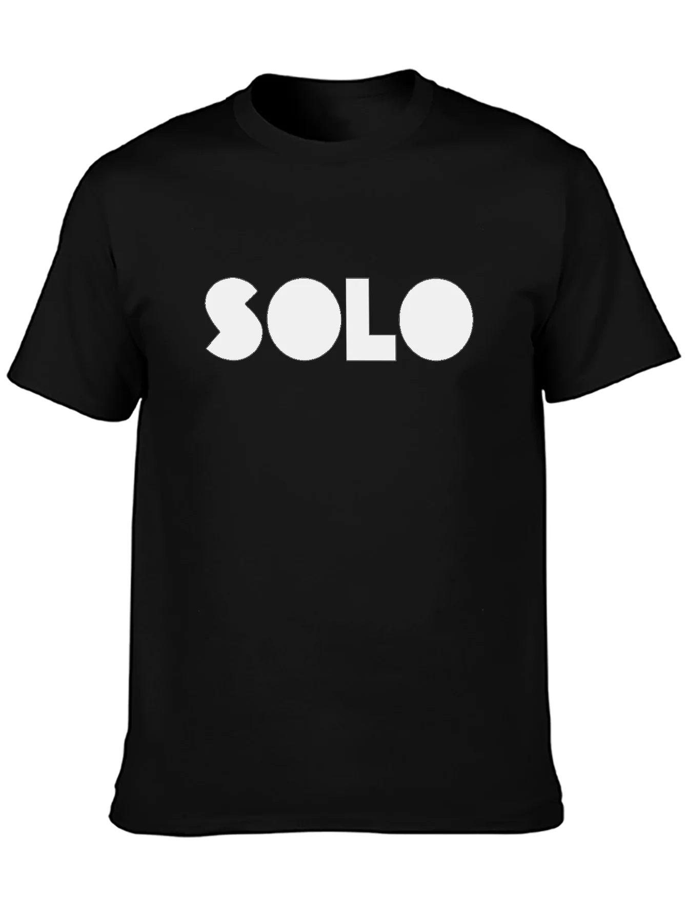 Camiseta Negra con Dise?o SOLO en Blanco