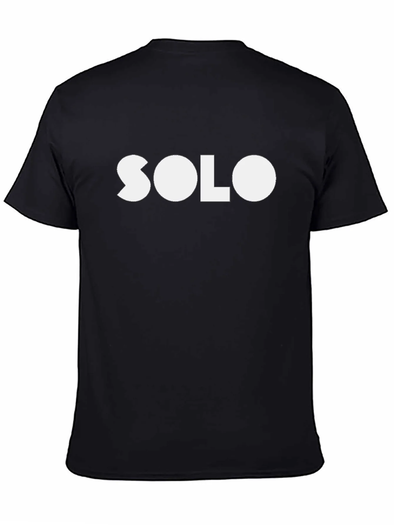 Camiseta Negra con Dise?o SOLO en Blanco