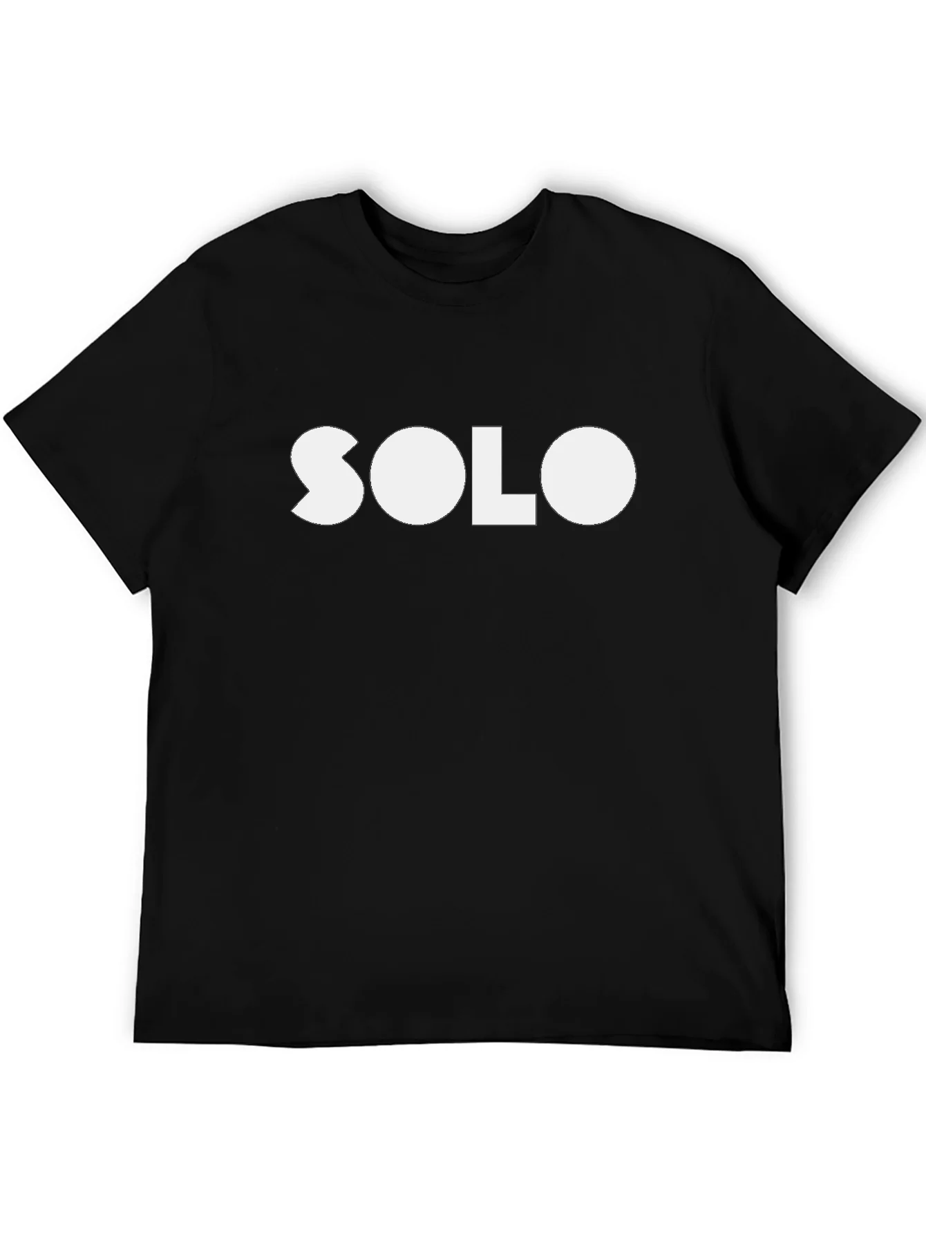 Camiseta Negra con Dise?o SOLO en Blanco