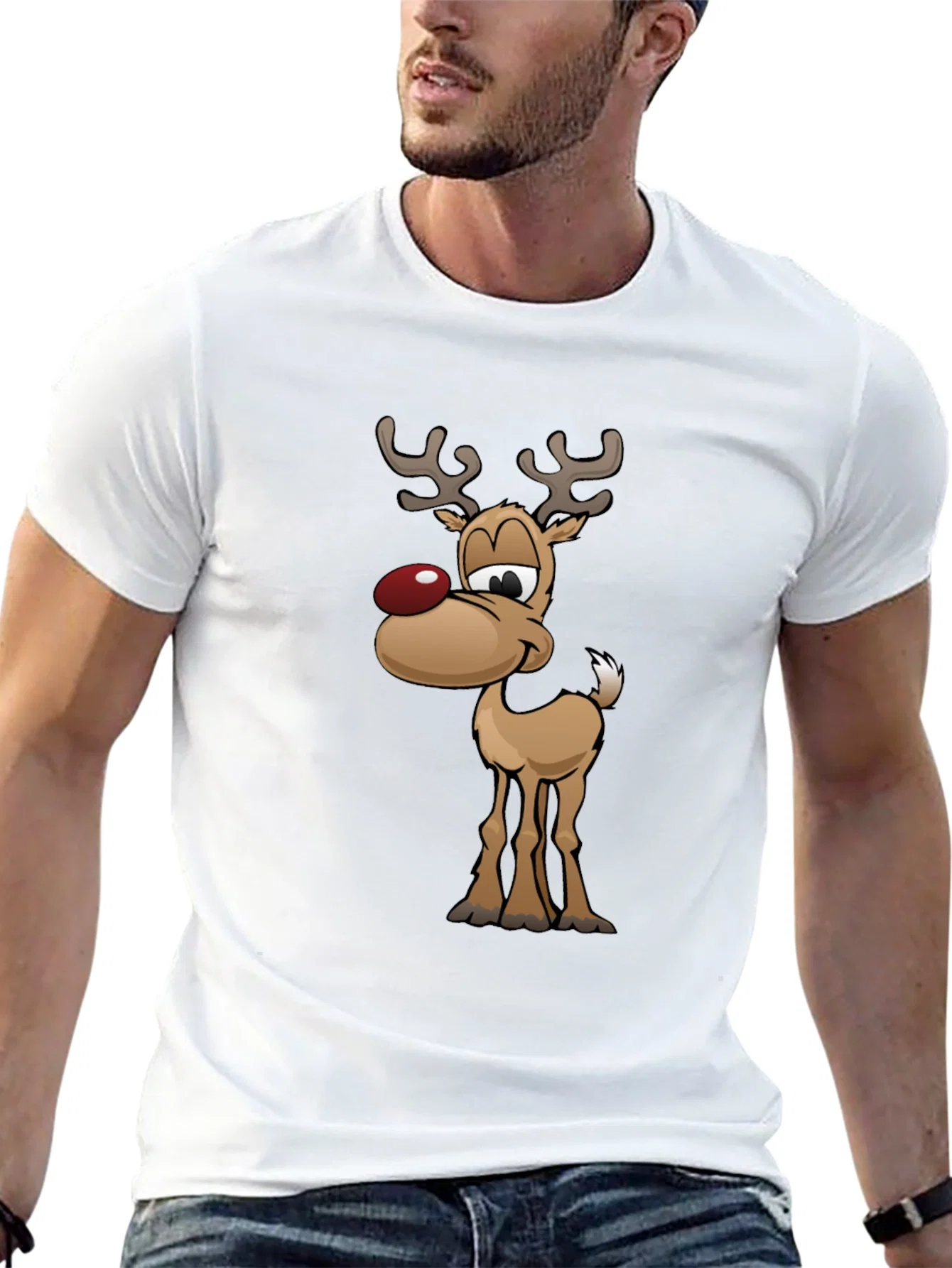 Rebbecca Festive Reindeer Graphic Tee - Holiday Fun!
