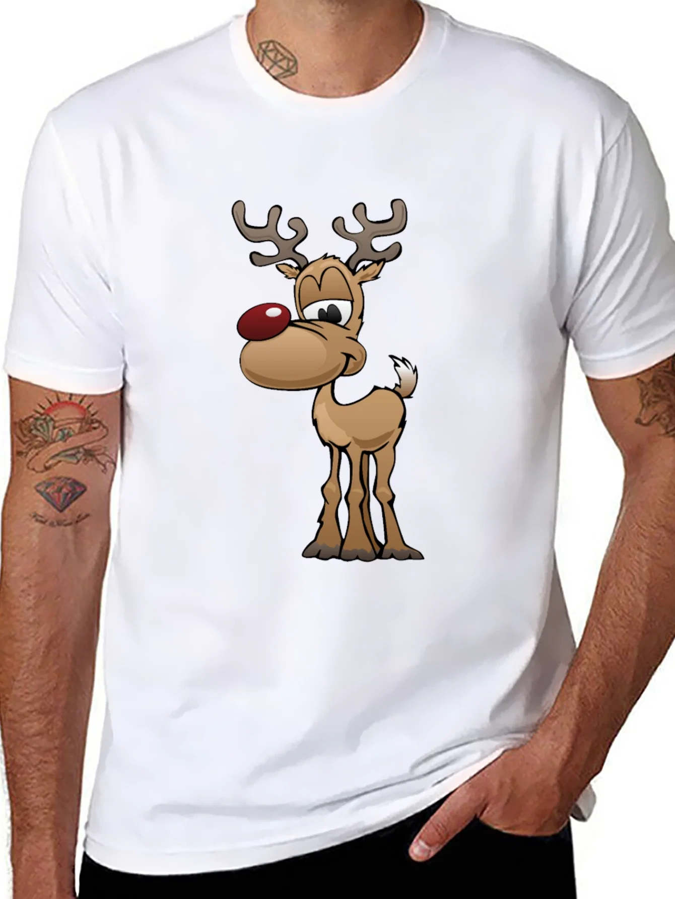 Rebbecca Festive Reindeer Graphic Tee - Holiday Fun!