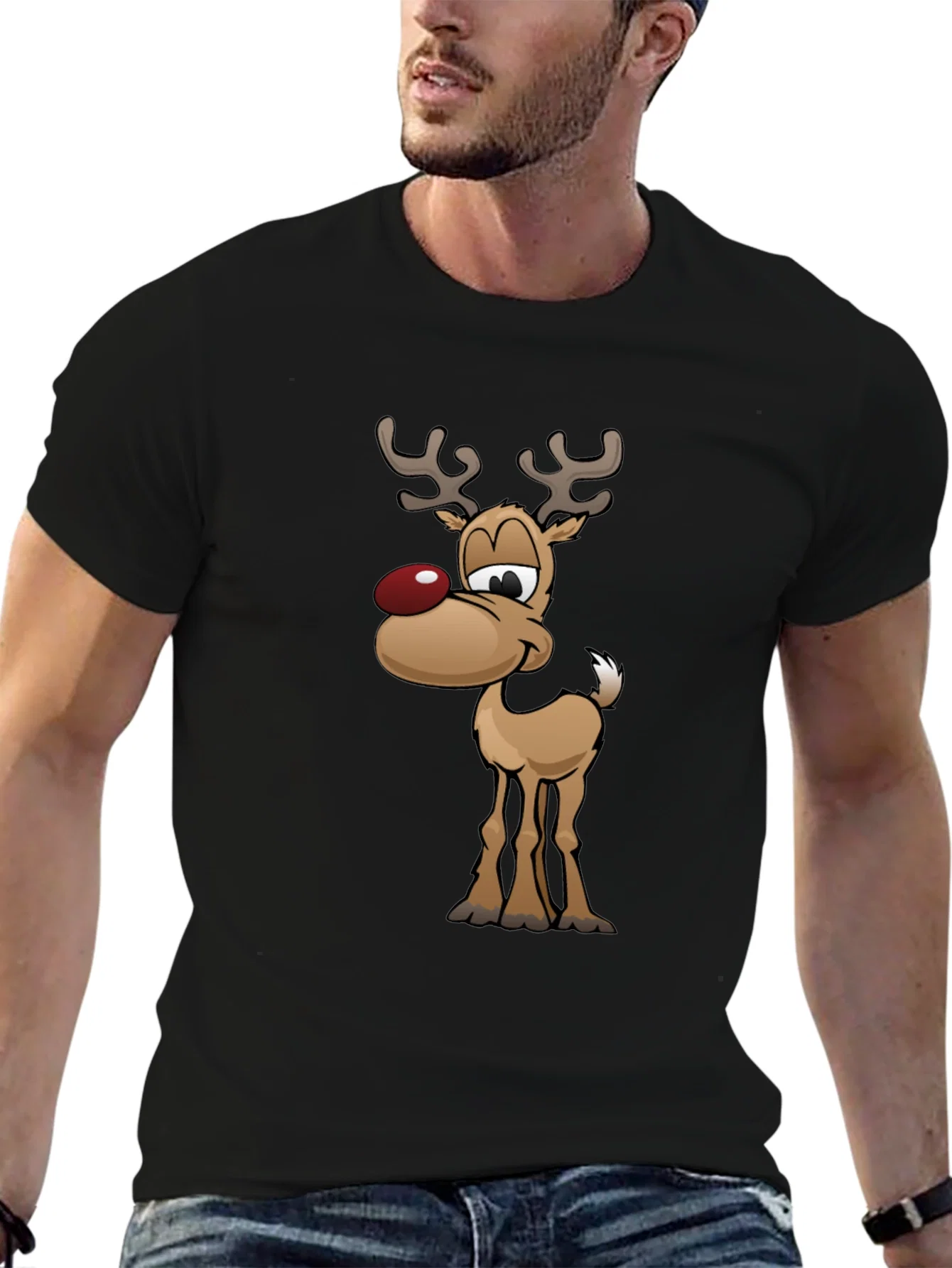 Rebbecca Festive Reindeer Graphic Tee - Holiday Fun!