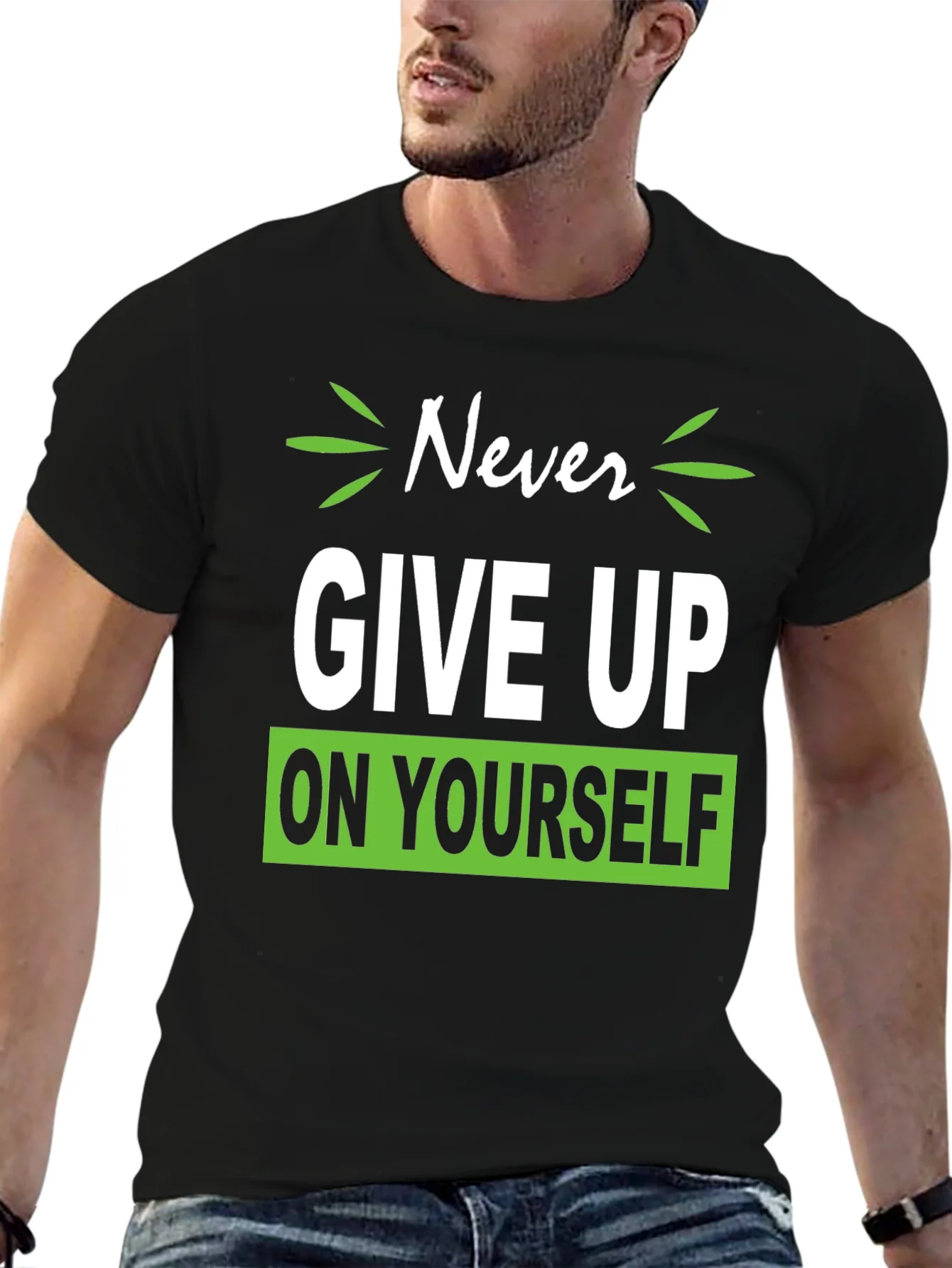 Camiseta Negra Motivacional Nunca te Rindas